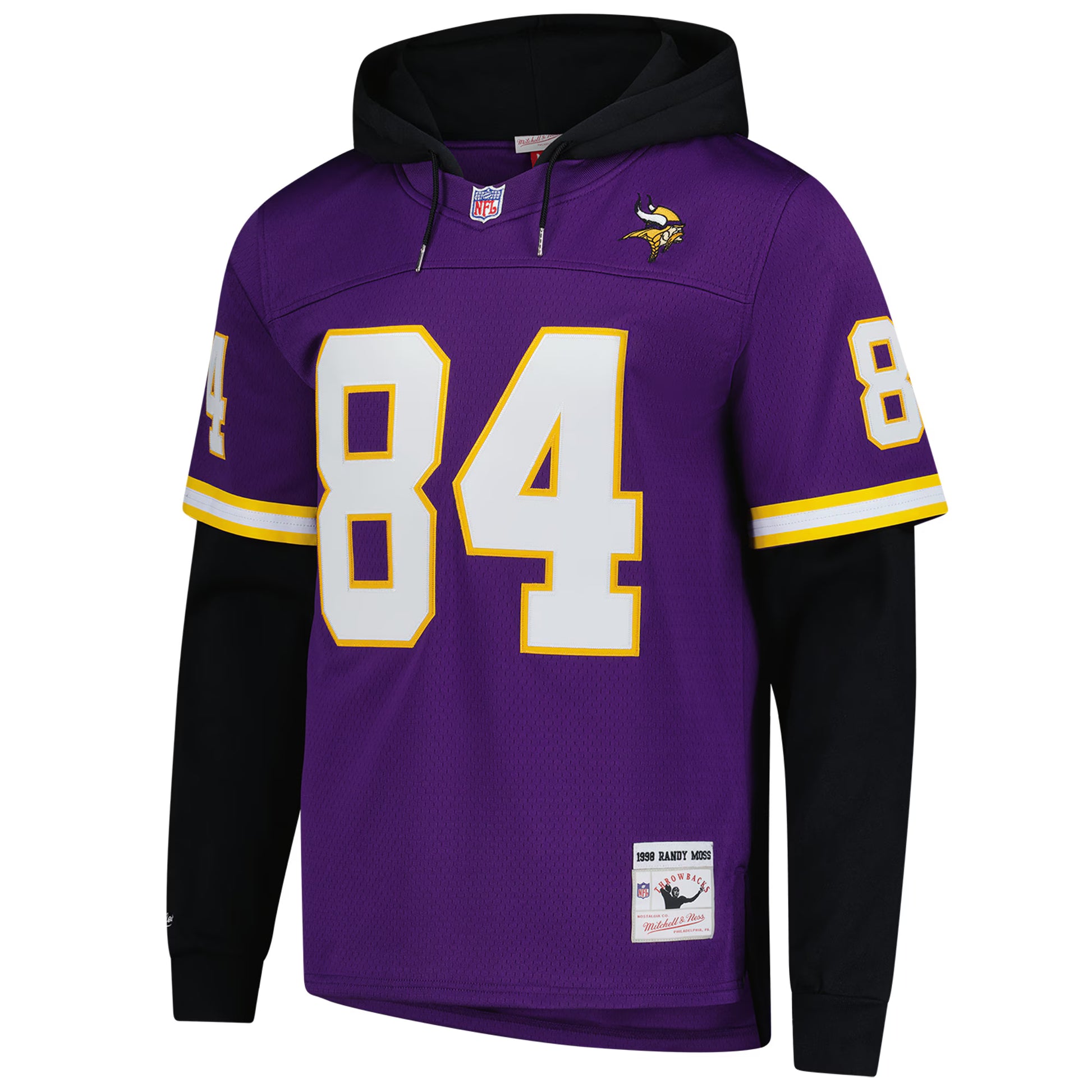 Randy Moss Minnesota Vikings Mitchell &amp; Ness Player Name &amp; Number Hoodie Legacy Jersey - Purple