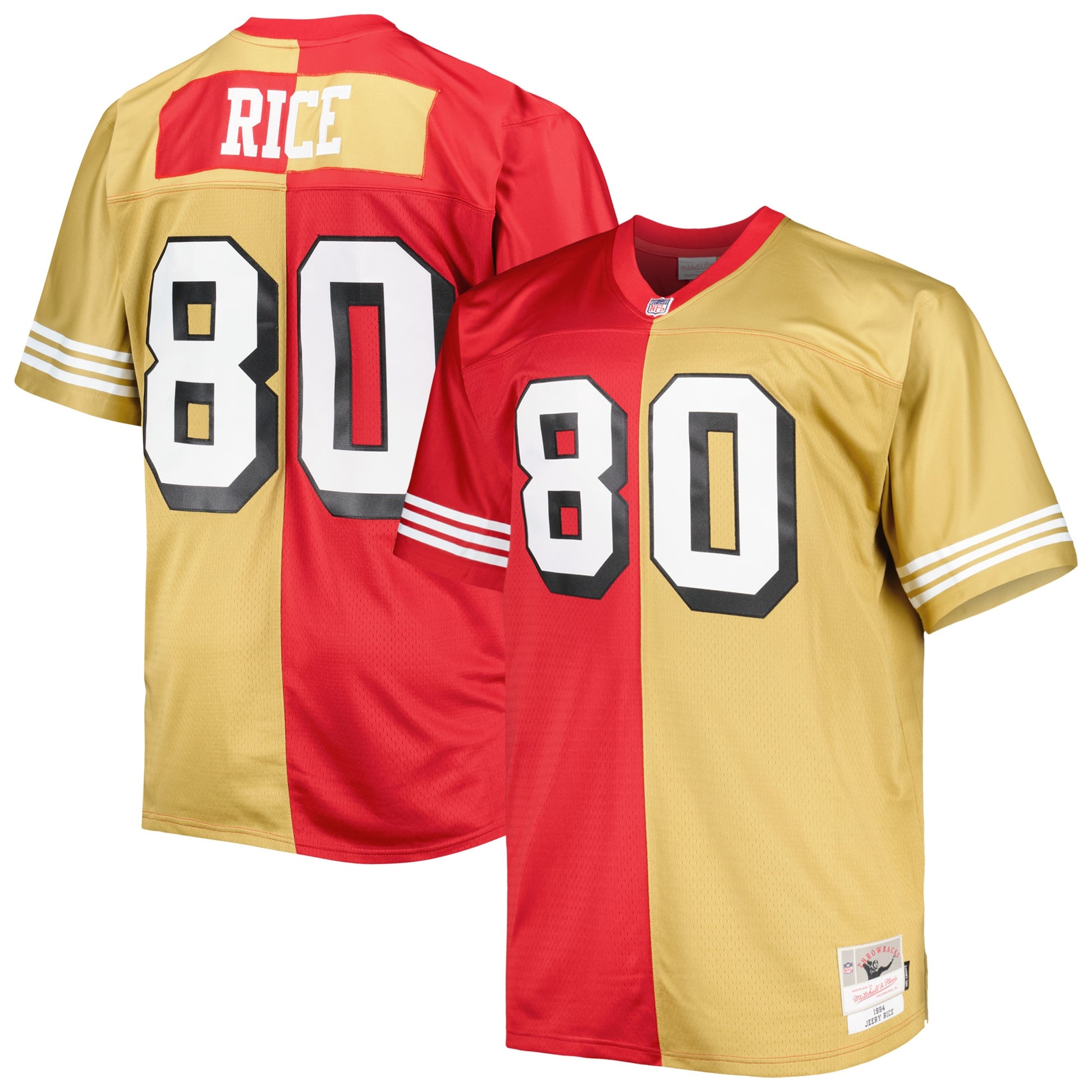 Jerry Rice San Francisco 49ers Mitchell &amp; Ness Big &amp; Tall Split Legacy Retired Player Replica Jersey - Scarlet/Gold