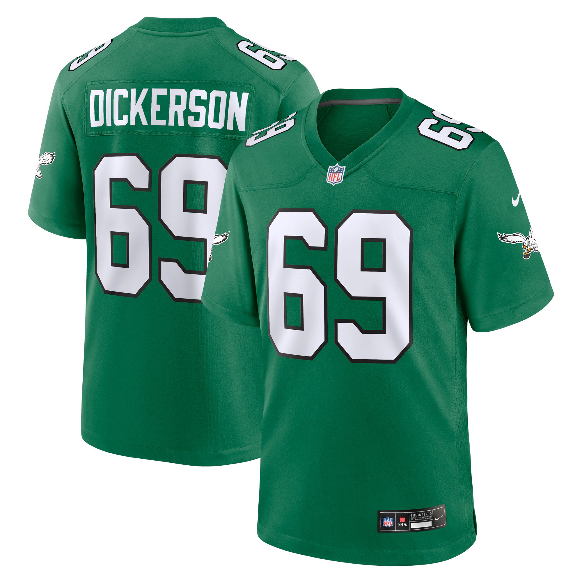 Landon Dickerson Philadelphia Eagles Nike Alternate Game Jersey - Kelly Green