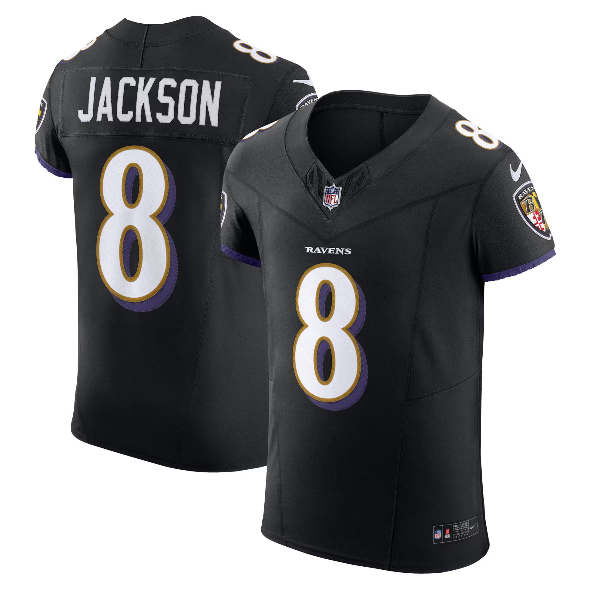 Lamar Jackson Baltimore Ravens Nike Alternate Vapor F.U.S.E. Elite Jersey - Black