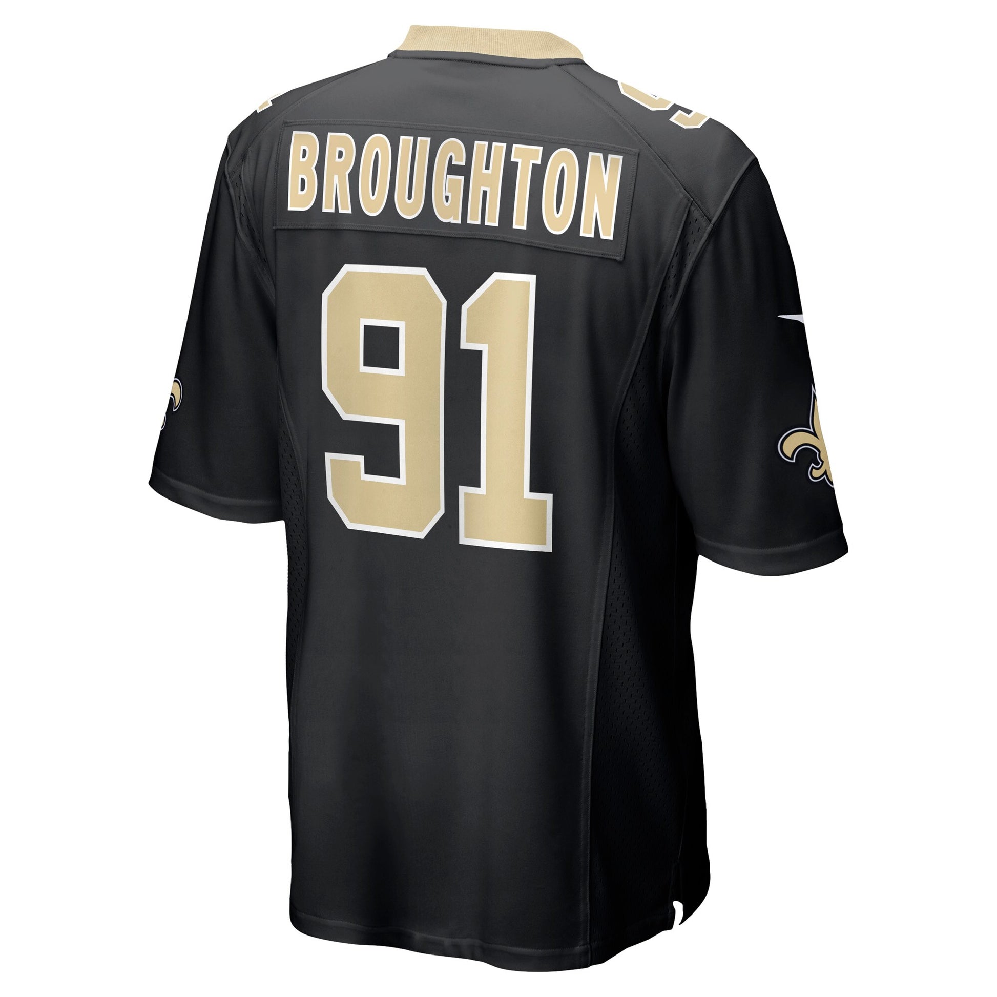 Vernon Broughton New Orleans Saints Nike Team Game Jersey -  Black