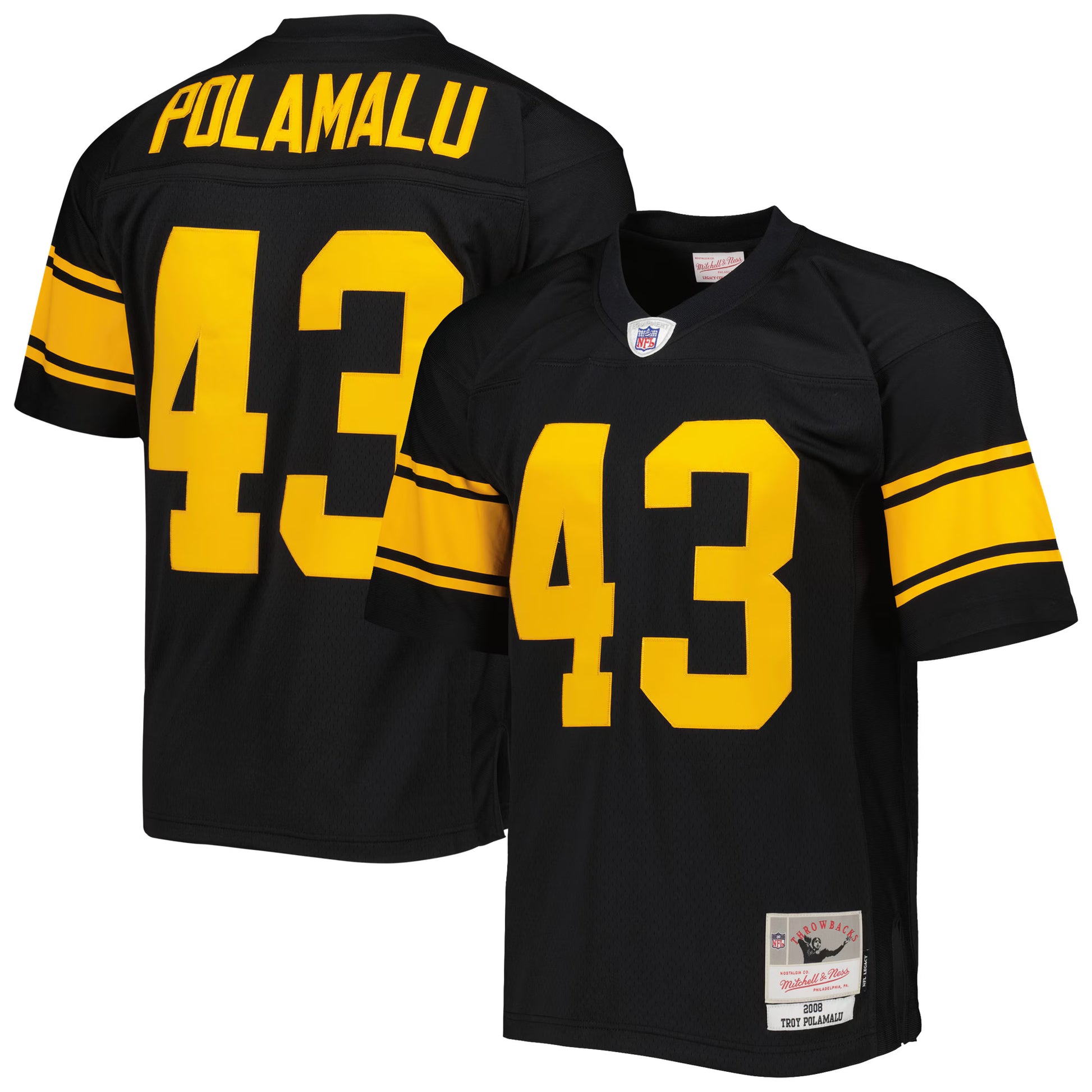Troy Polamalu Pittsburgh Steelers Mitchell &amp; Ness Legacy Replica Jersey - Black