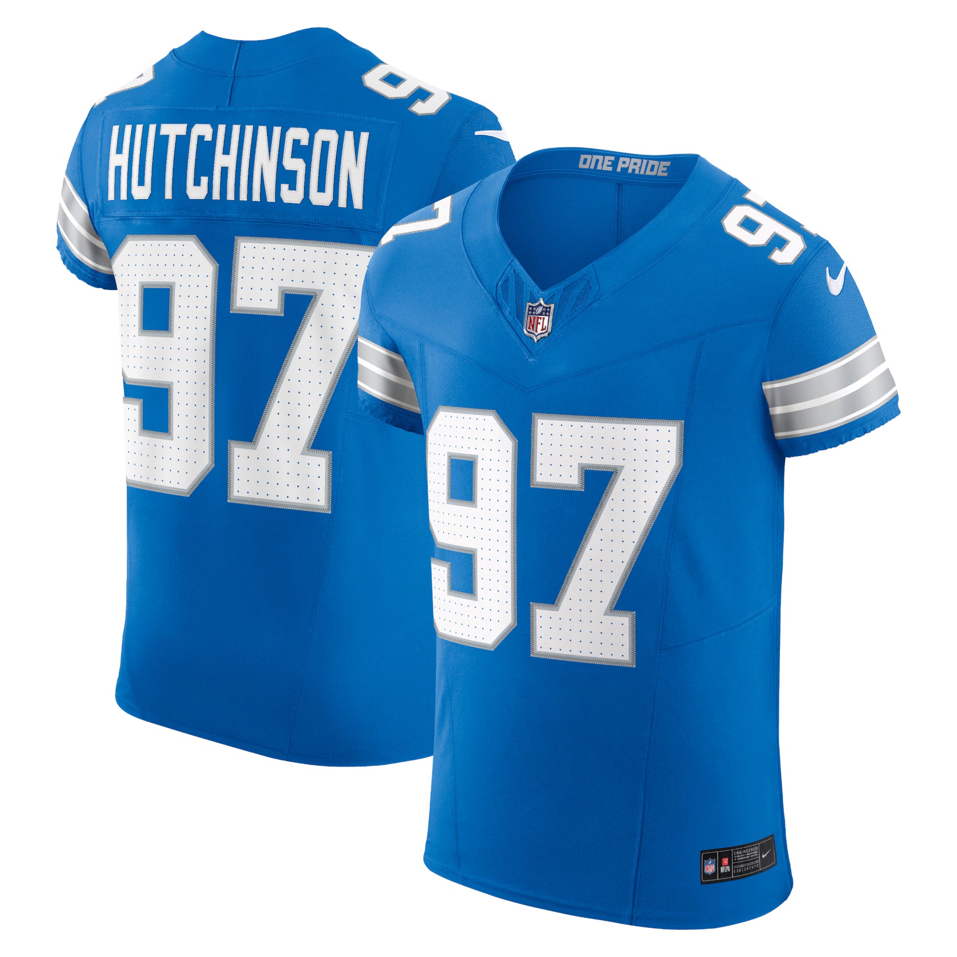 Aidan Hutchinson Detroit Lions Nike  Vapor F.U.S.E. Elite Jersey - Blue