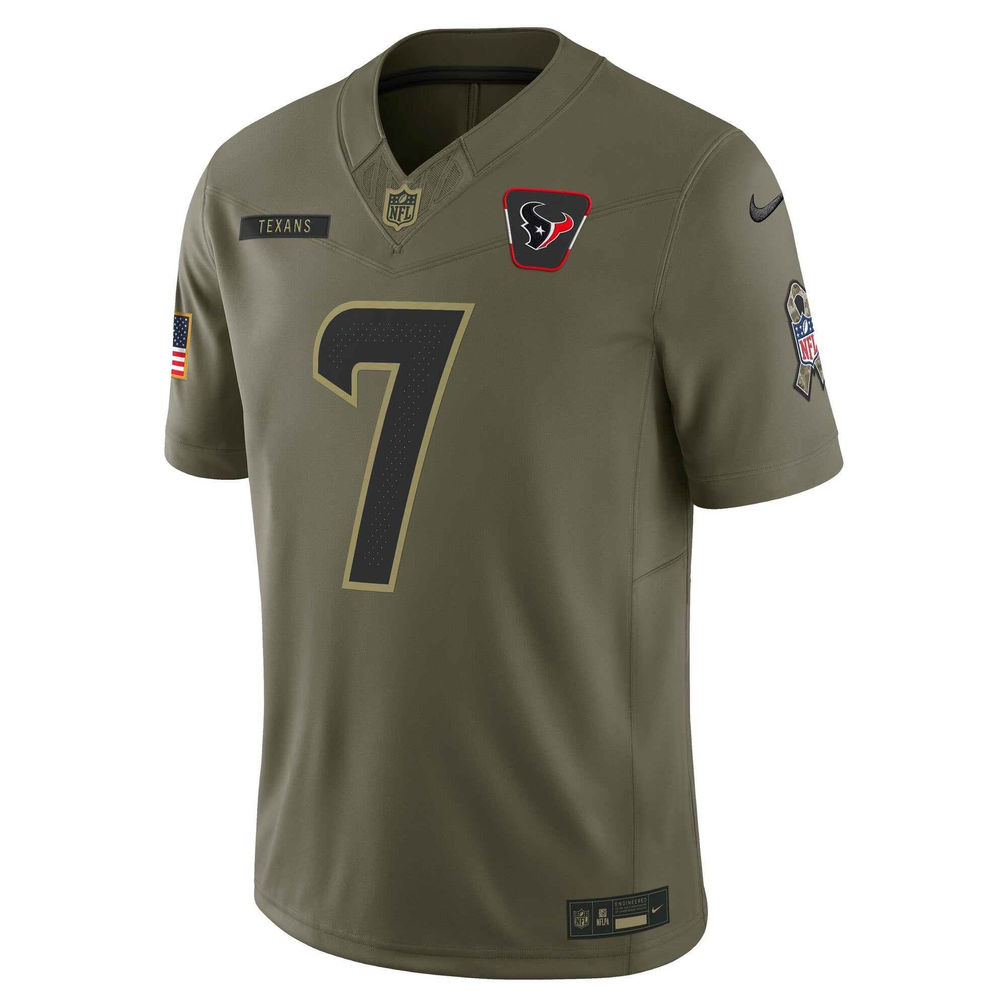 C.J. Stroud Houston Texans Nike 2025 Salute to Service Limited Jersey - Olive