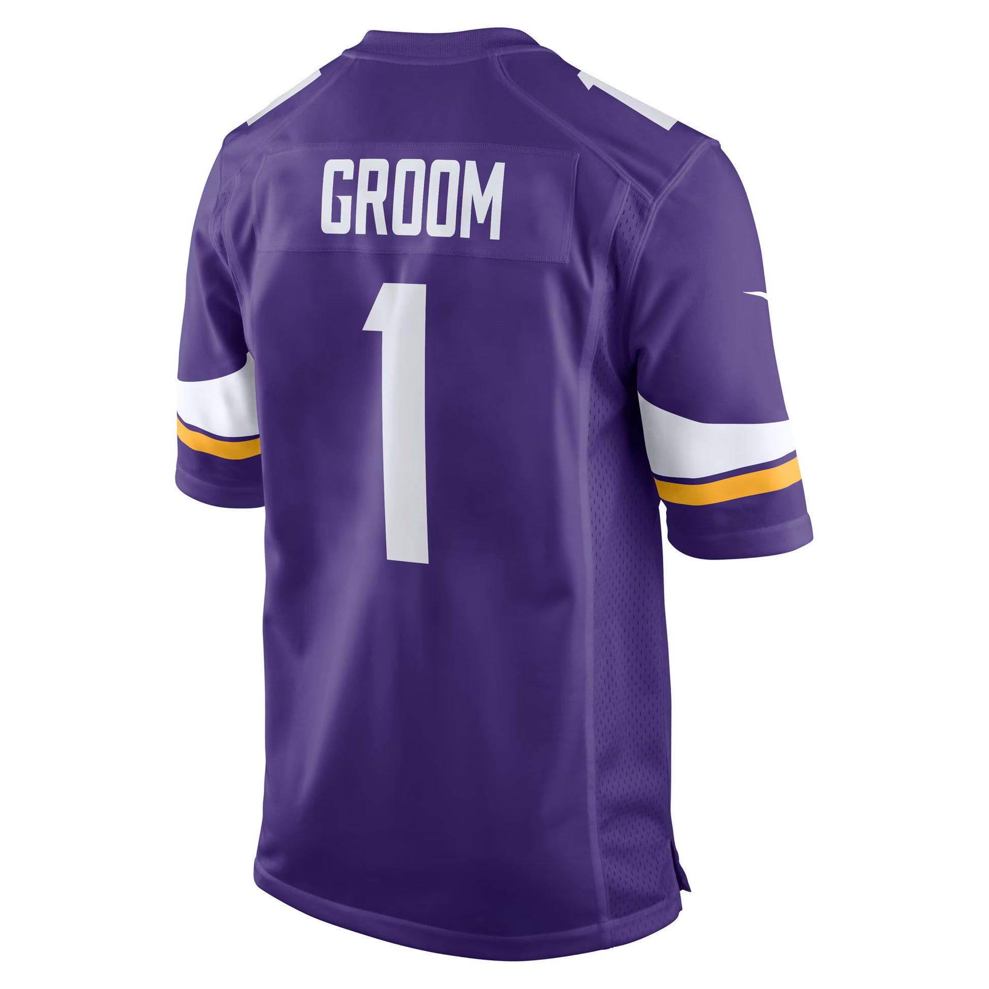 Number 1 Groom Minnesota Vikings Nike Game Jersey - Purple