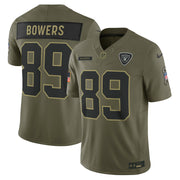 Brock Bowers Las Vegas Raiders Nike 2025 Salute to Service Limited Jersey - Olive