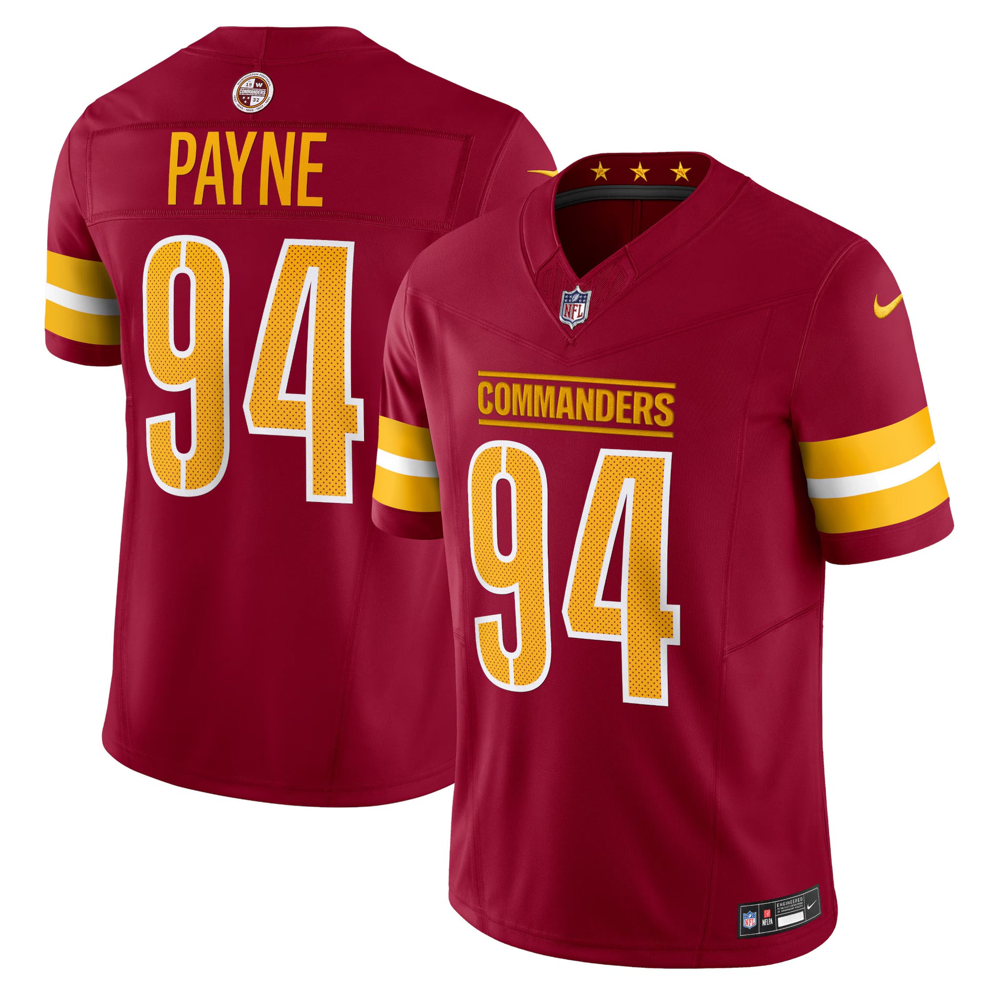 Daron Payne Washington Commanders Nike Vapor F.U.S.E. Limited Jersey - Burgundy