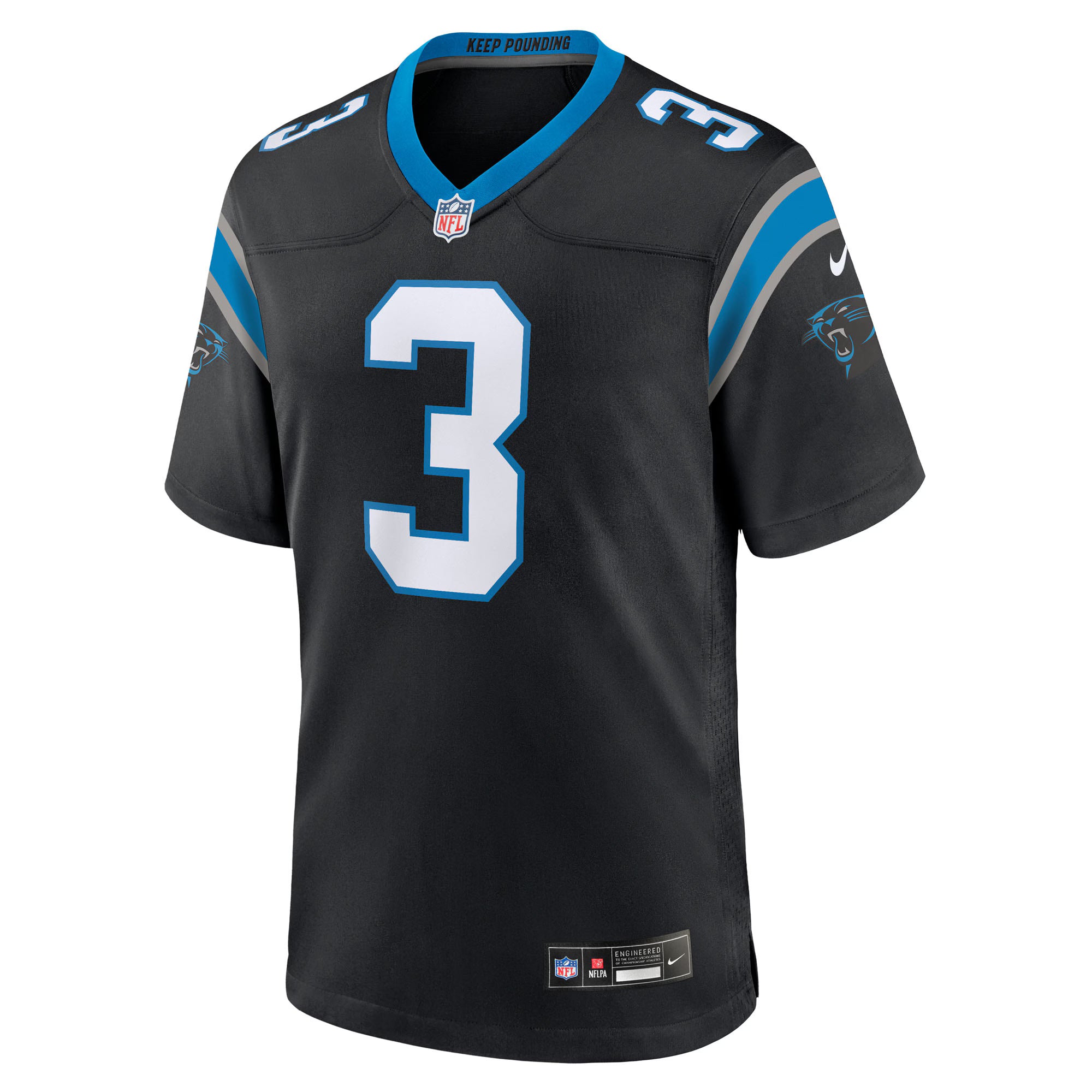 Princely Umanmielen Carolina Panthers Nike Team Game Jersey -  Black