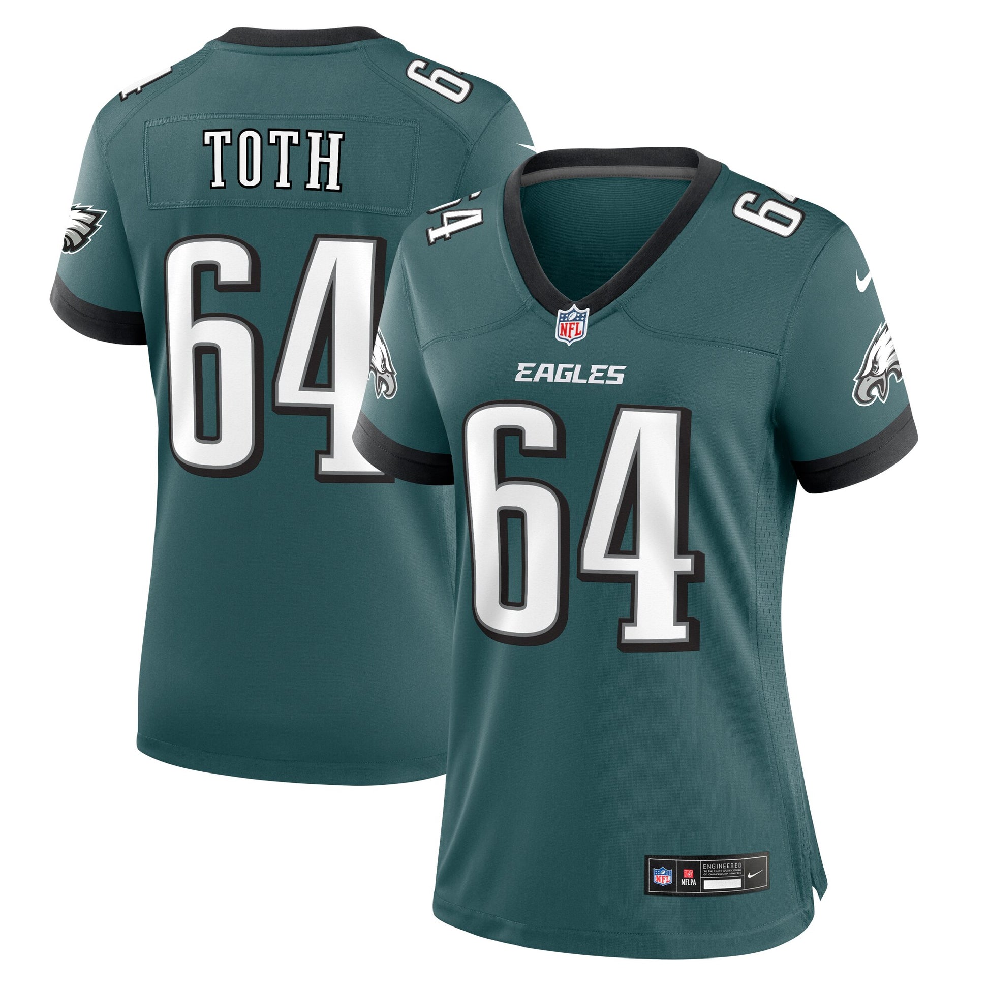 Brett Toth Philadelphia Eagles Nike Women's  Game Jersey - Midnight Green