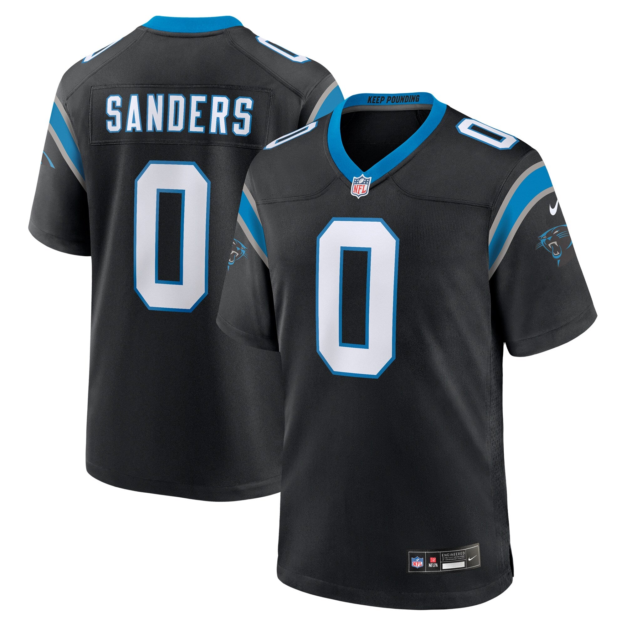 Ja'Tavion Sanders Carolina Panthers Nike  Game Jersey -  Black