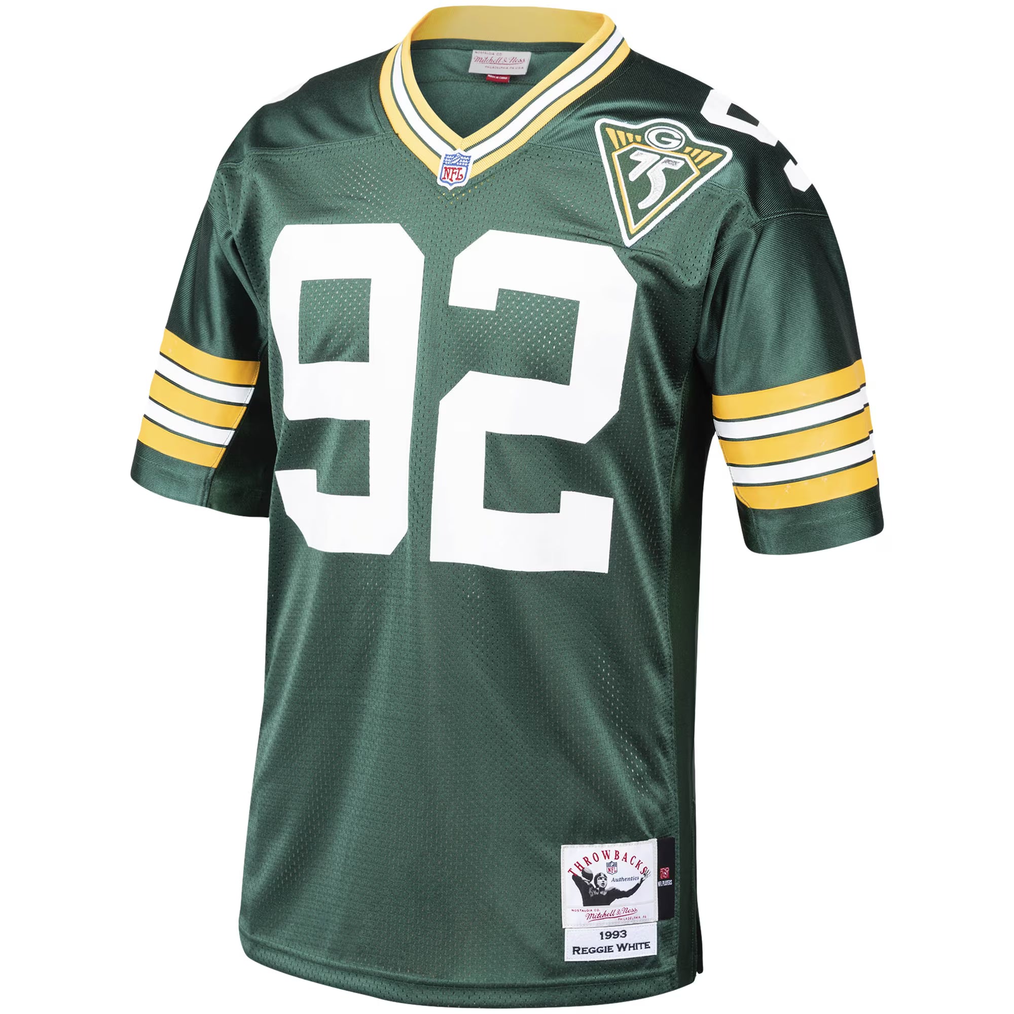 Reggie White Green Bay Packers 1993 Mitchell &amp; Ness Authentic Throwback Retired Player Jersey - Green