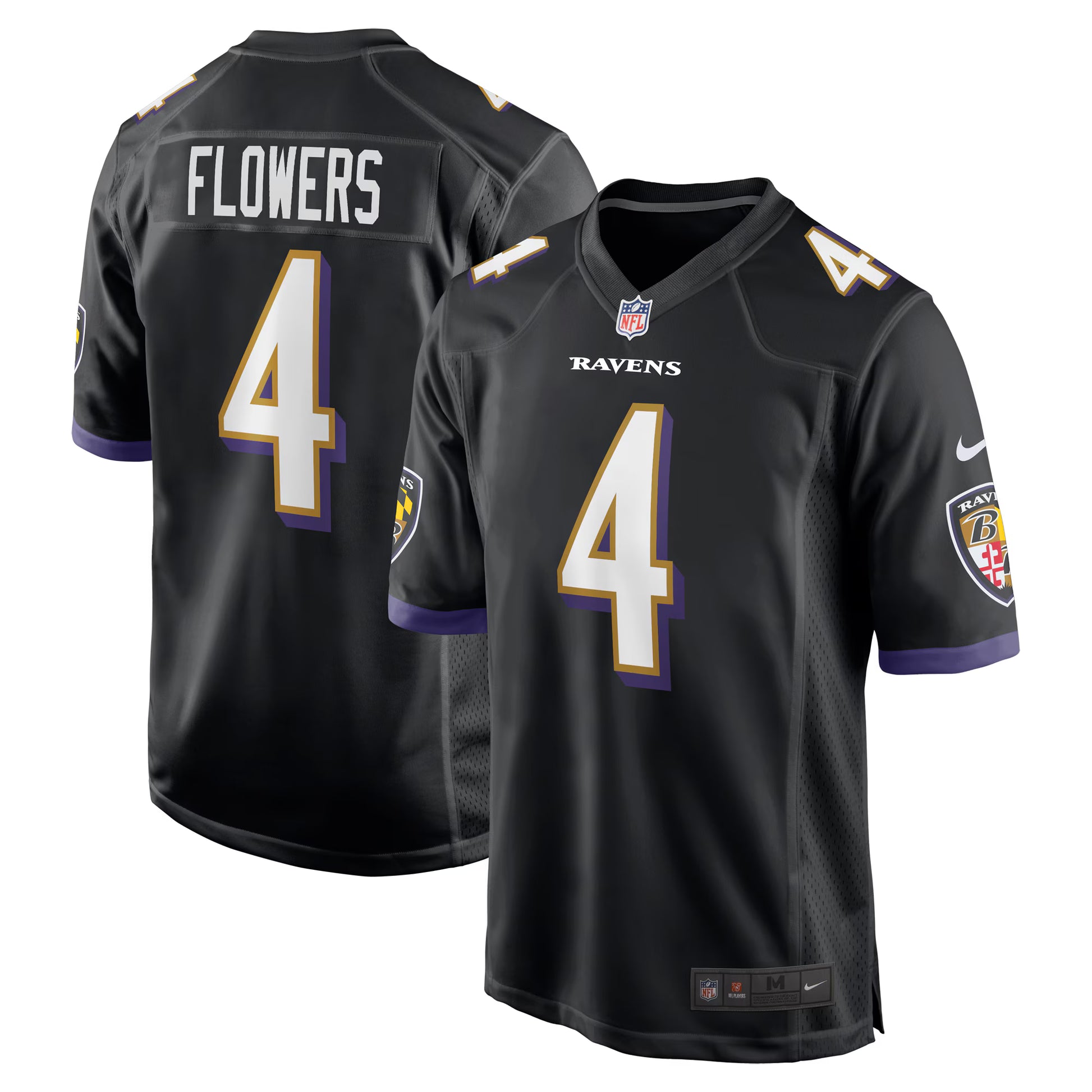 Zay Flowers Baltimore Ravens Nike Alternate Game Jersey - Black