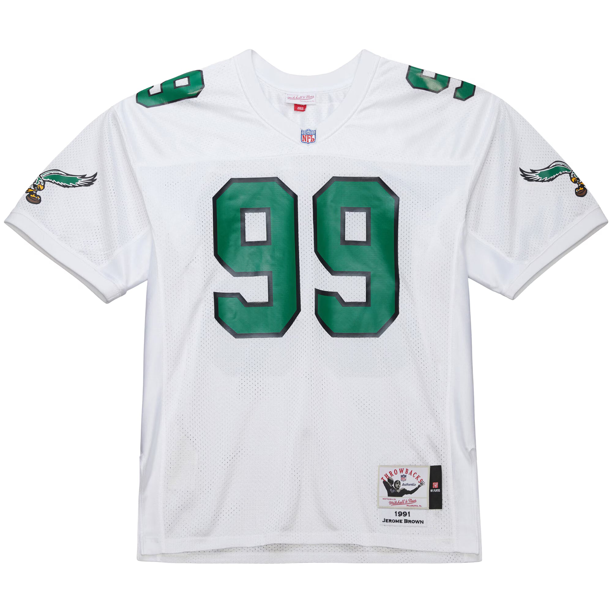 Jerome Brown Philadelphia Eagles Mitchell &amp; Ness 1991 Authentic Throwback Retired Player Jersey - White