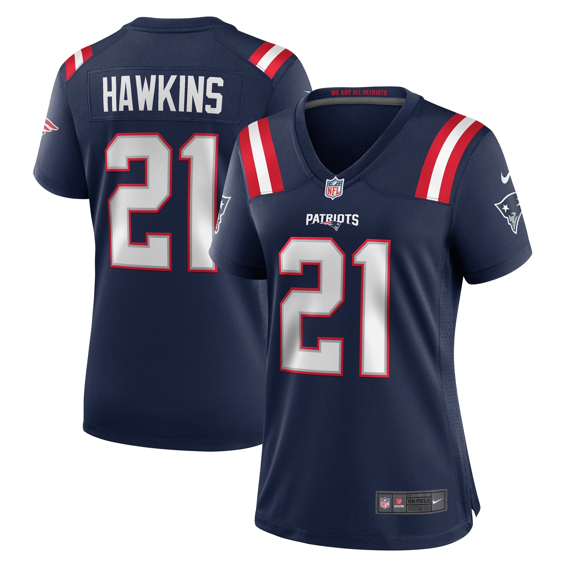 Jaylinn Hawkins New England Patriots Nike Women's Game Jersey - Navy