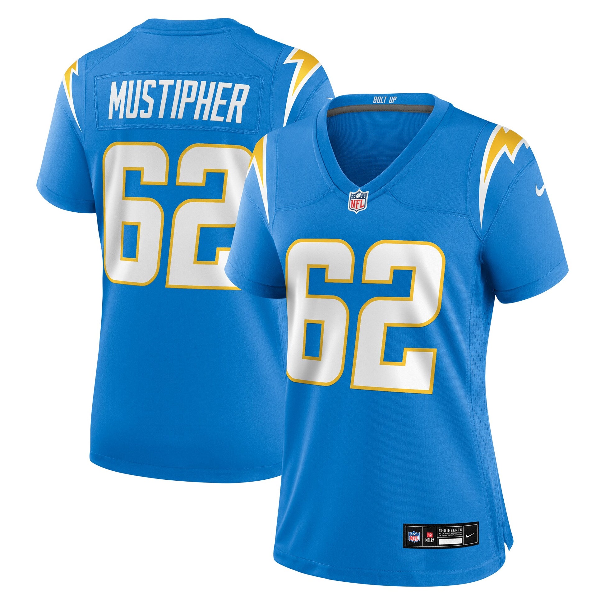 Sam Mustipher Los Angeles Chargers Nike Women's Team Game Jersey -  Powder Blue