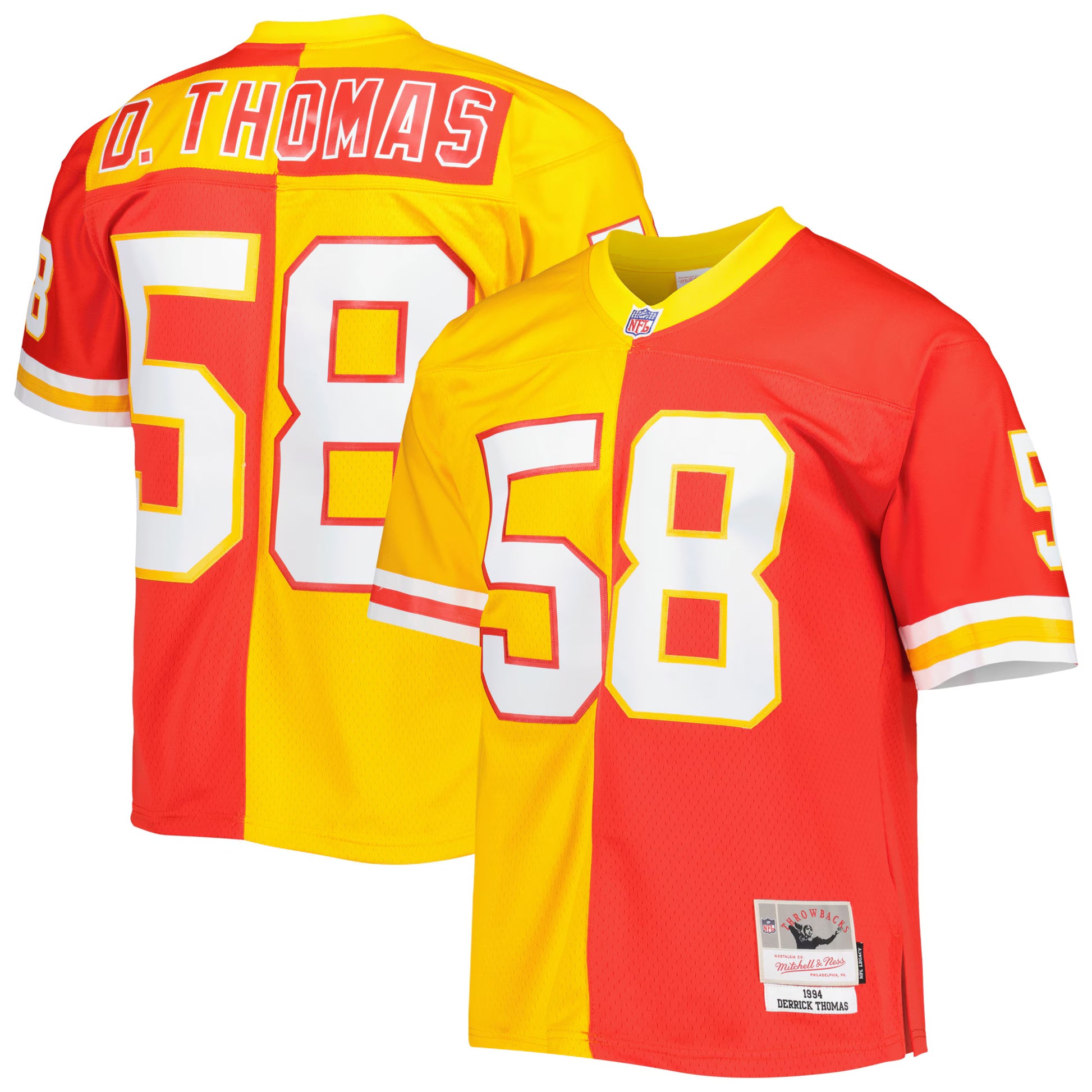 Derrick Thomas Kansas City Chiefs Mitchell &amp; Ness 1994 Split Legacy Replica Jersey - Red/Gold