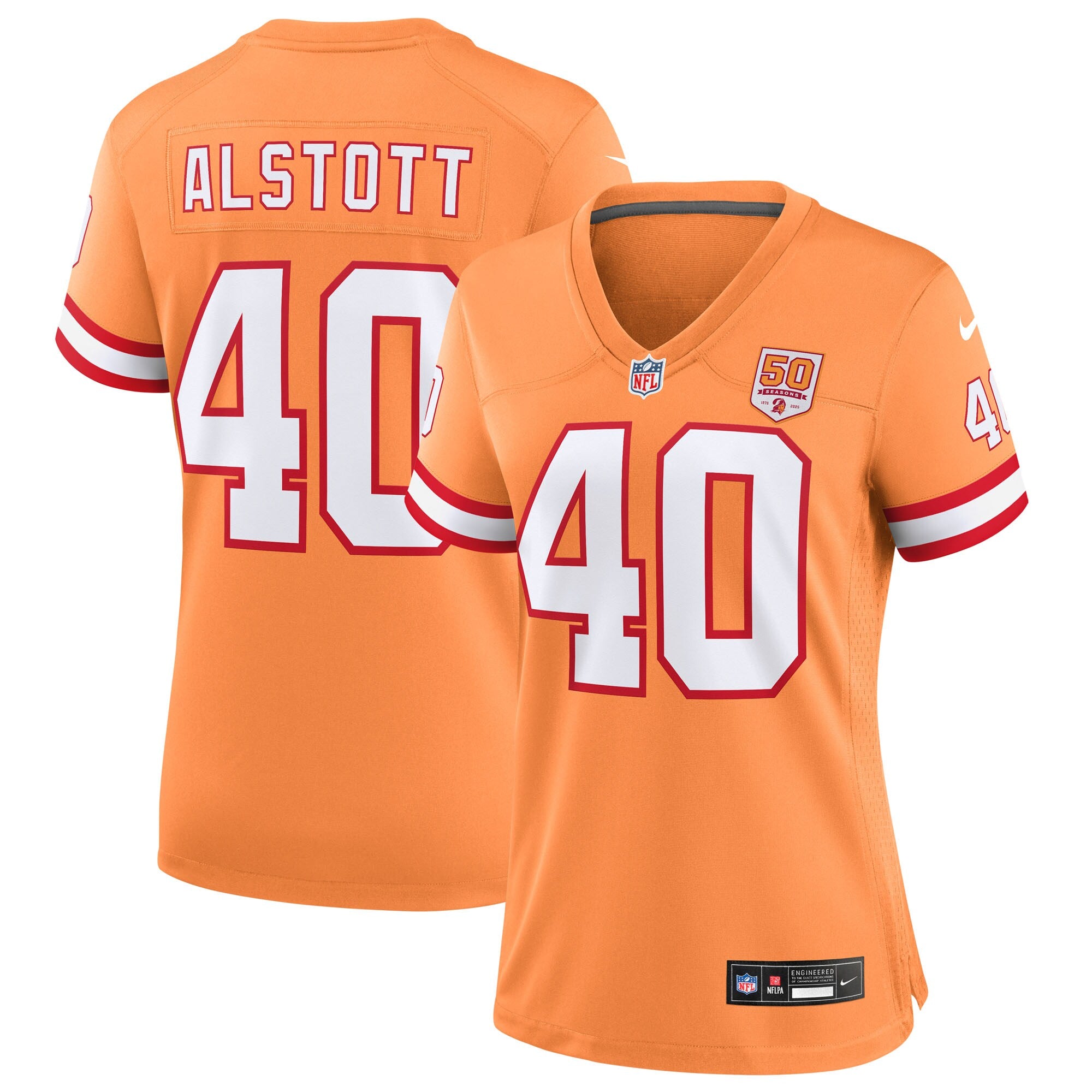 Mike Alstott  Tampa Bay Buccaneers Nike Women's 50th Season Game Jersey - Creamsicle