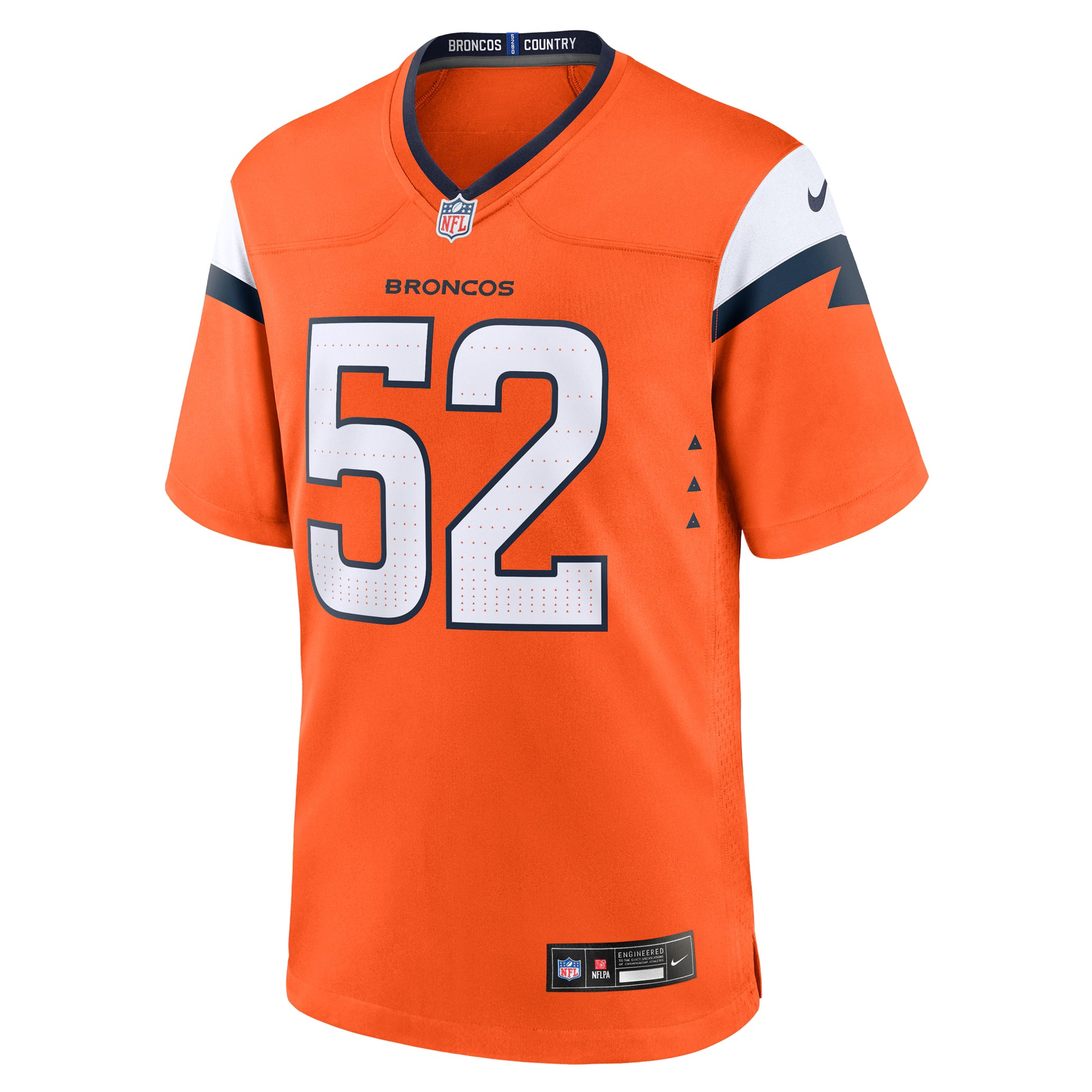 Jonah Elliss Denver Broncos Nike Team Game Jersey -  Orange