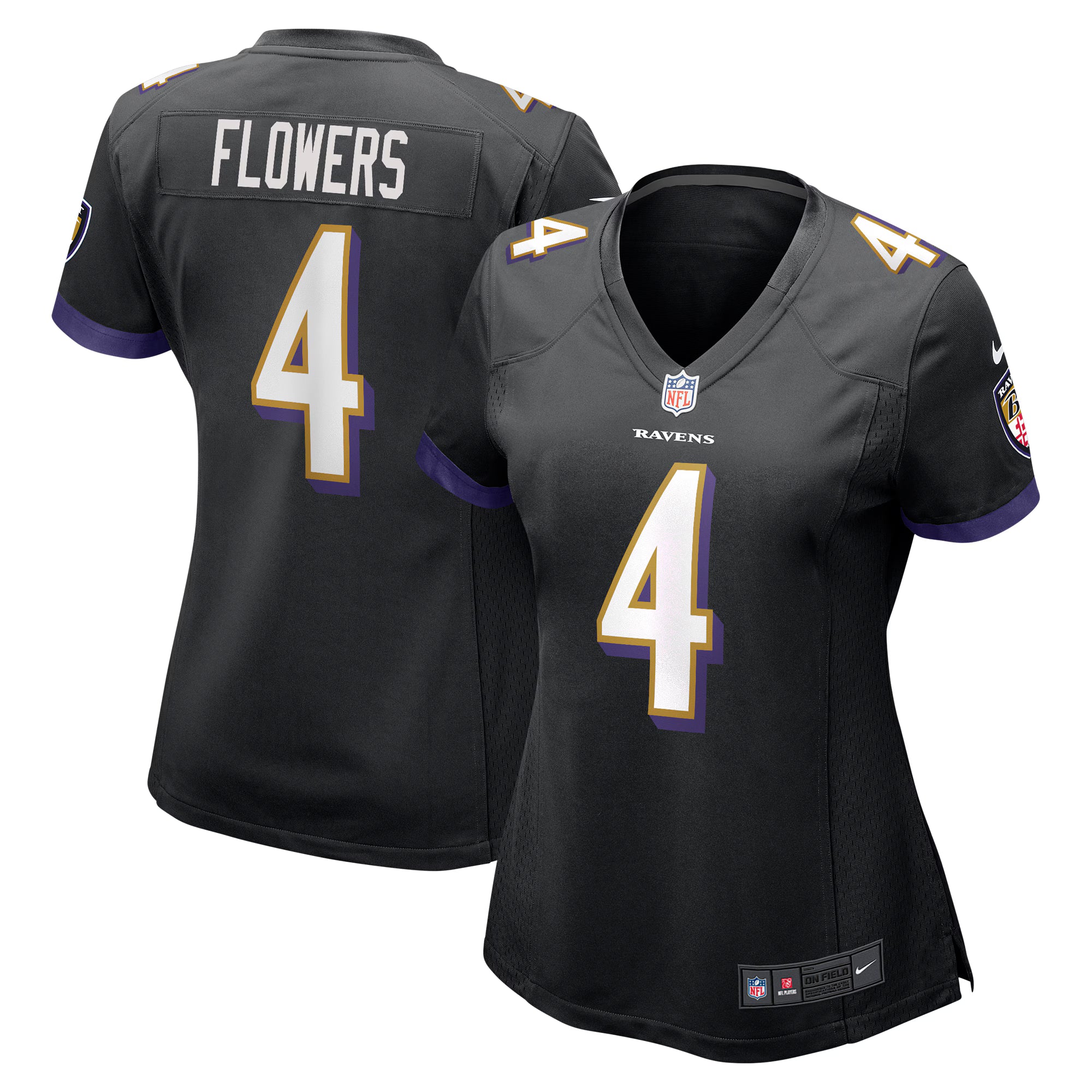 Zay Flowers Baltimore Ravens Nike Women's Alternate Game Jersey - Black