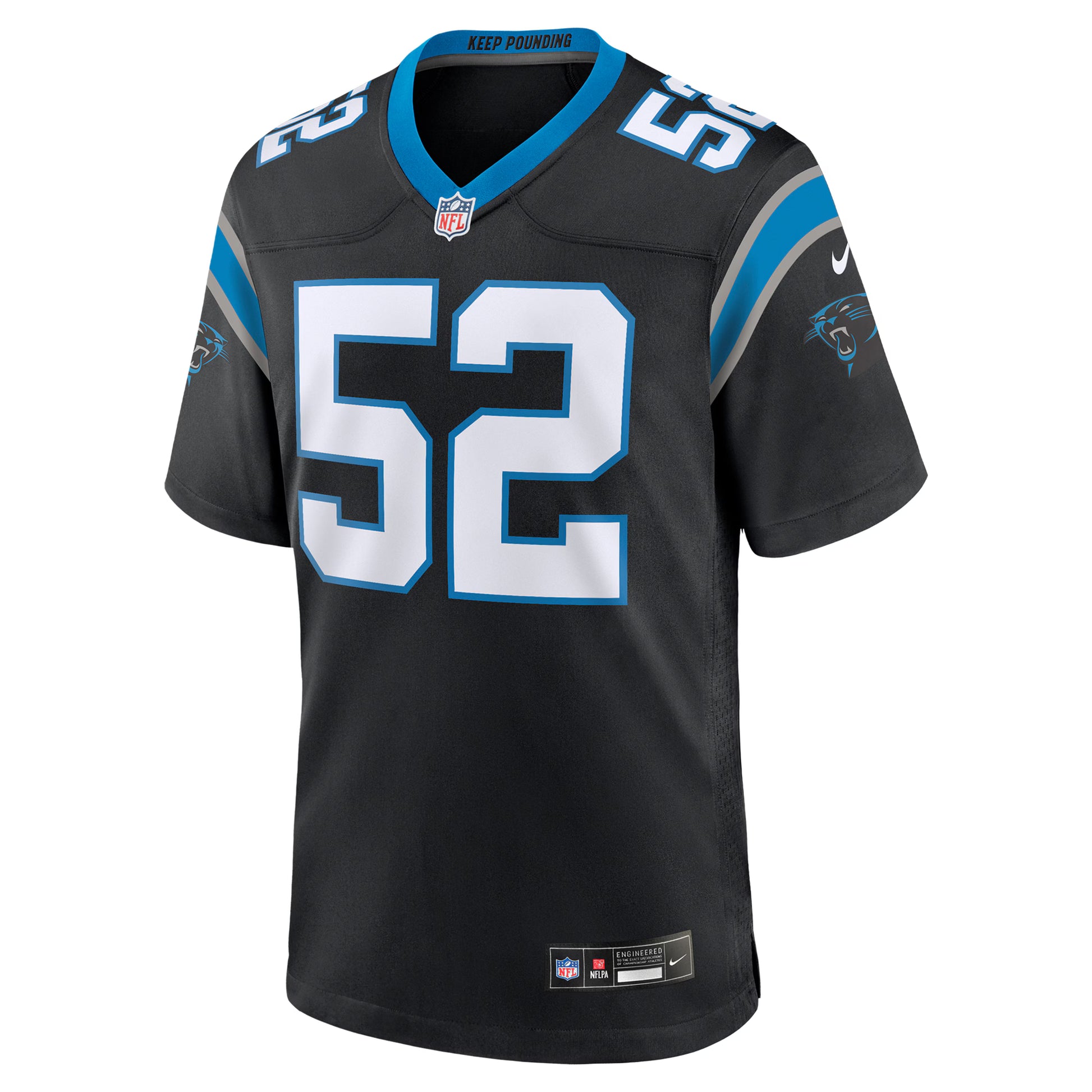 DJ Johnson Carolina Panthers Nike  Game Jersey -  Black
