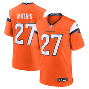 Damarri Mathis Denver Broncos Nike Team Game Jersey -  Orange