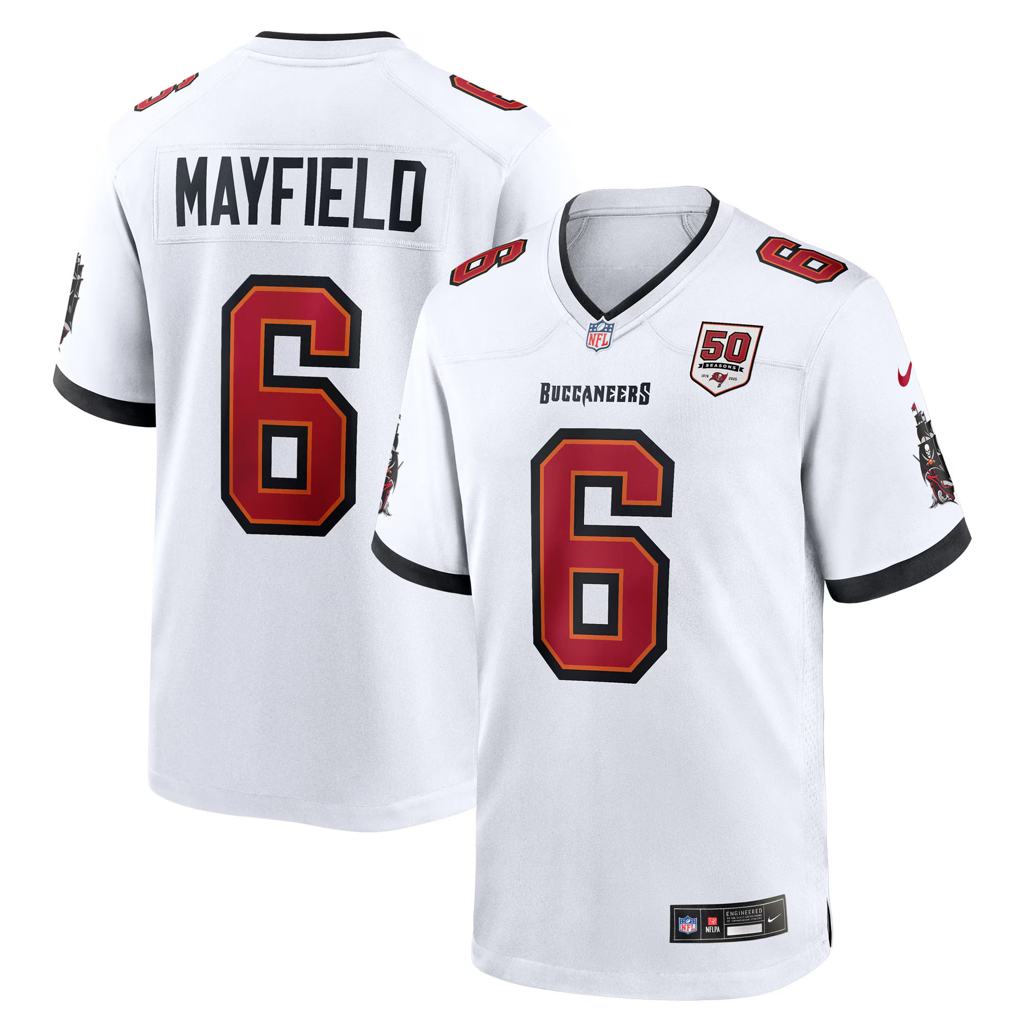 Baker Mayfield Tampa Bay Buccaneers Nike 50th Season White Game Jersey - White