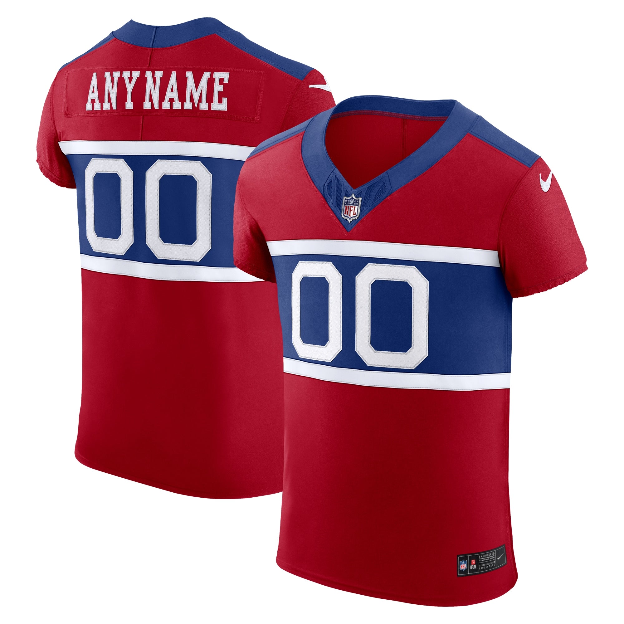 New York Giants Nike Alternate Vapor F.U.S.E. Elite Custom Jersey -  Red