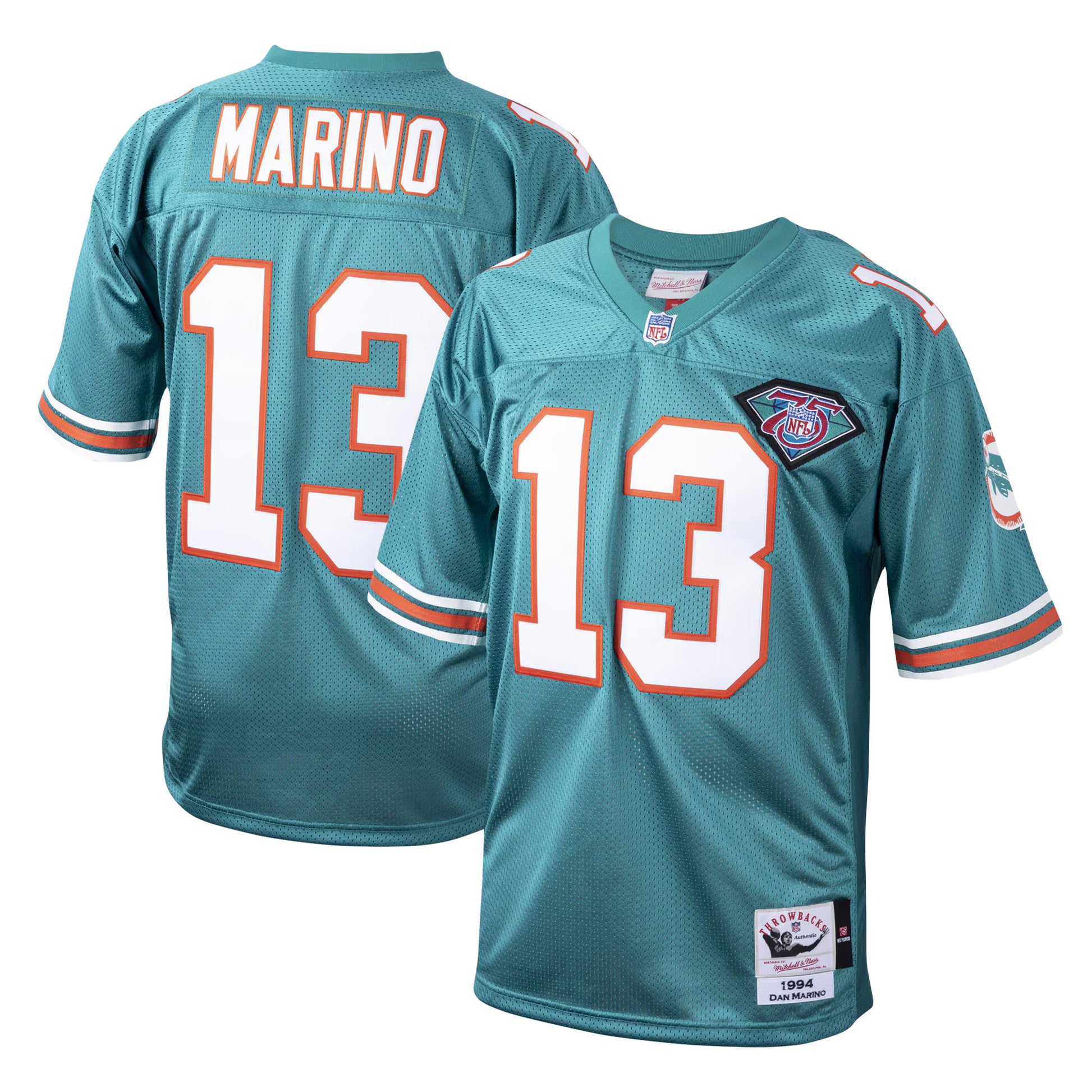 Dan Marino Miami Dolphins 1994 Mitchell &amp; Ness Authentic Throwback Retired Player Jersey - Aqua