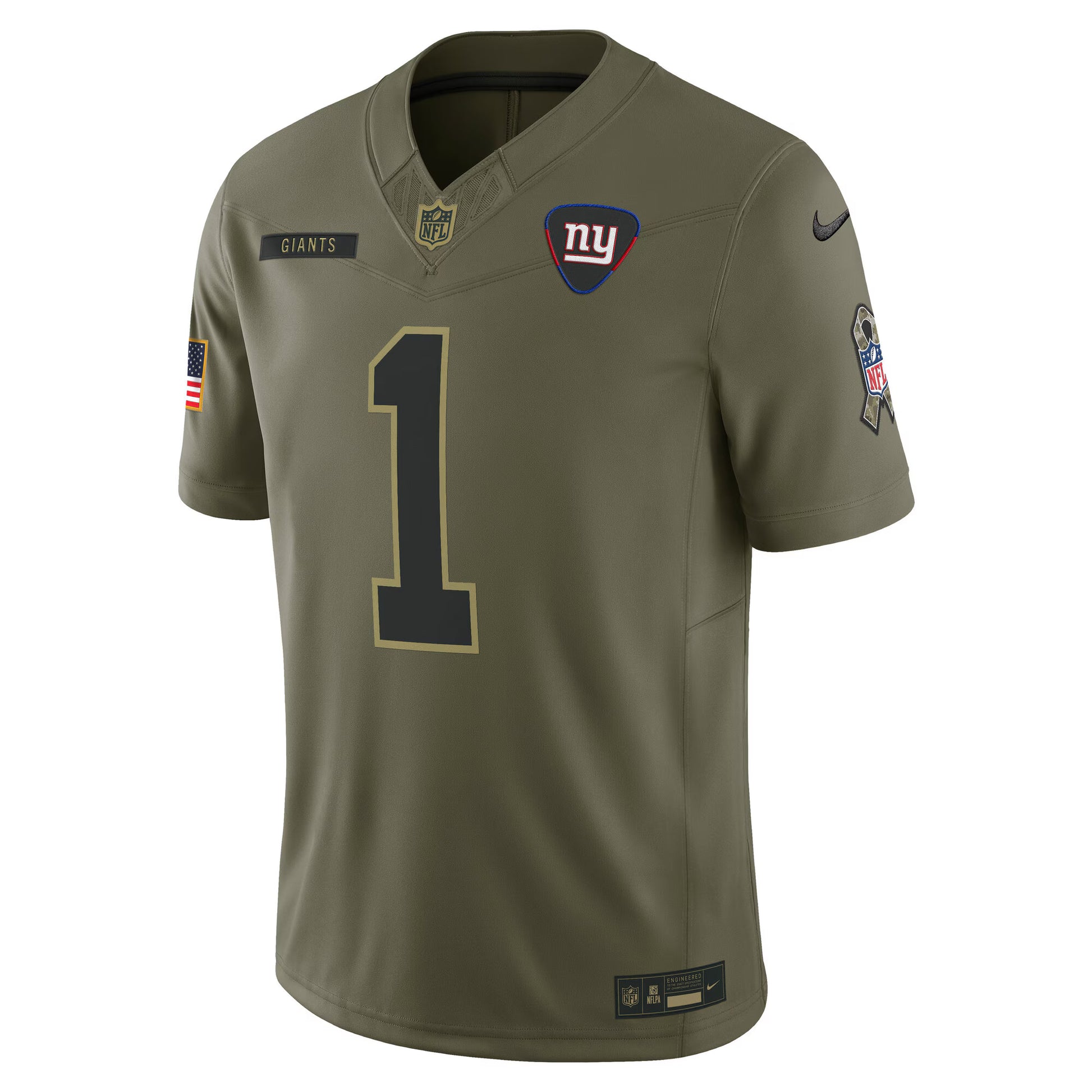 Malik Nabers New York Giants Nike 2025 Salute to Service Limited Jersey - Olive