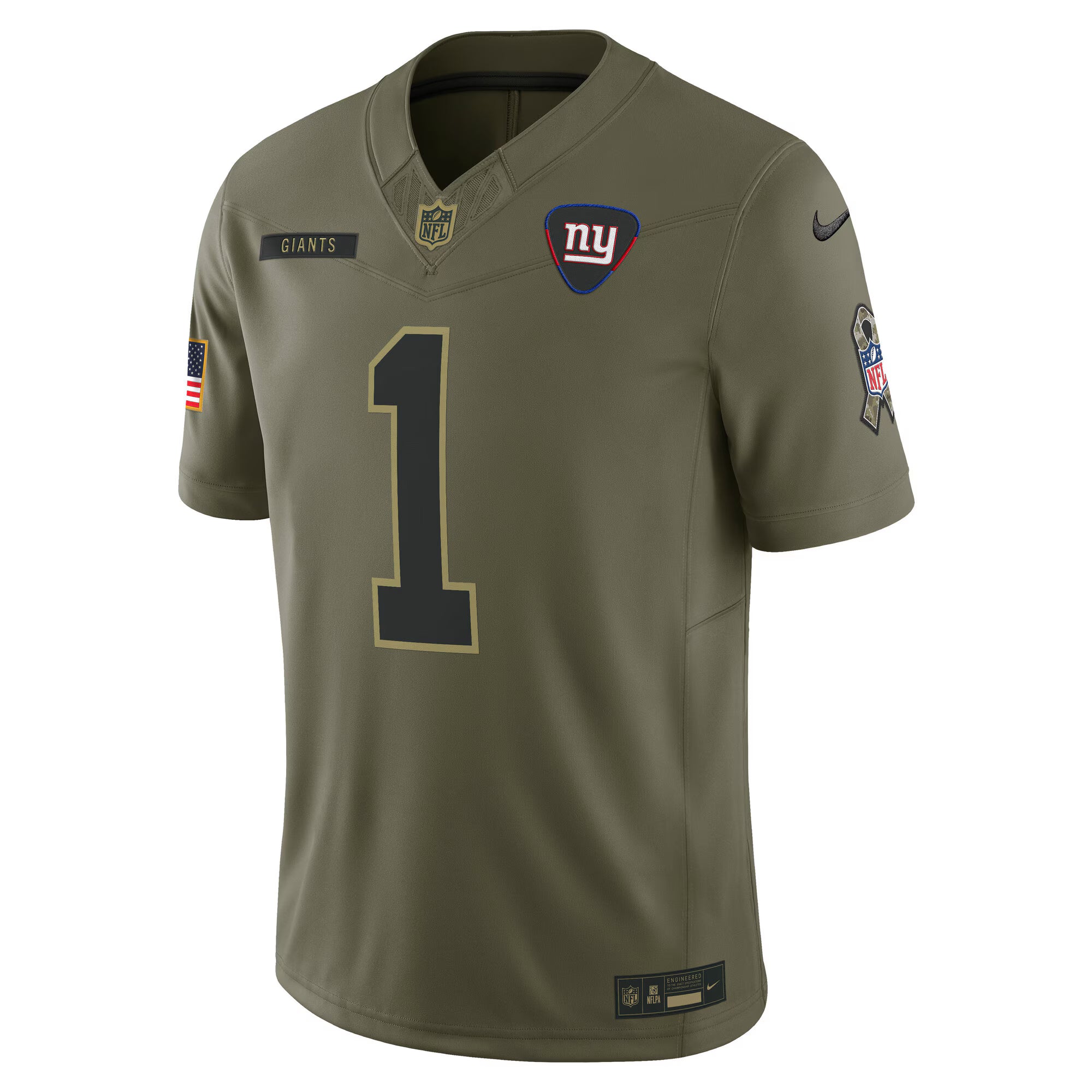 Malik Nabers New York Giants Nike 2025 Salute to Service Limited Jersey - Olive