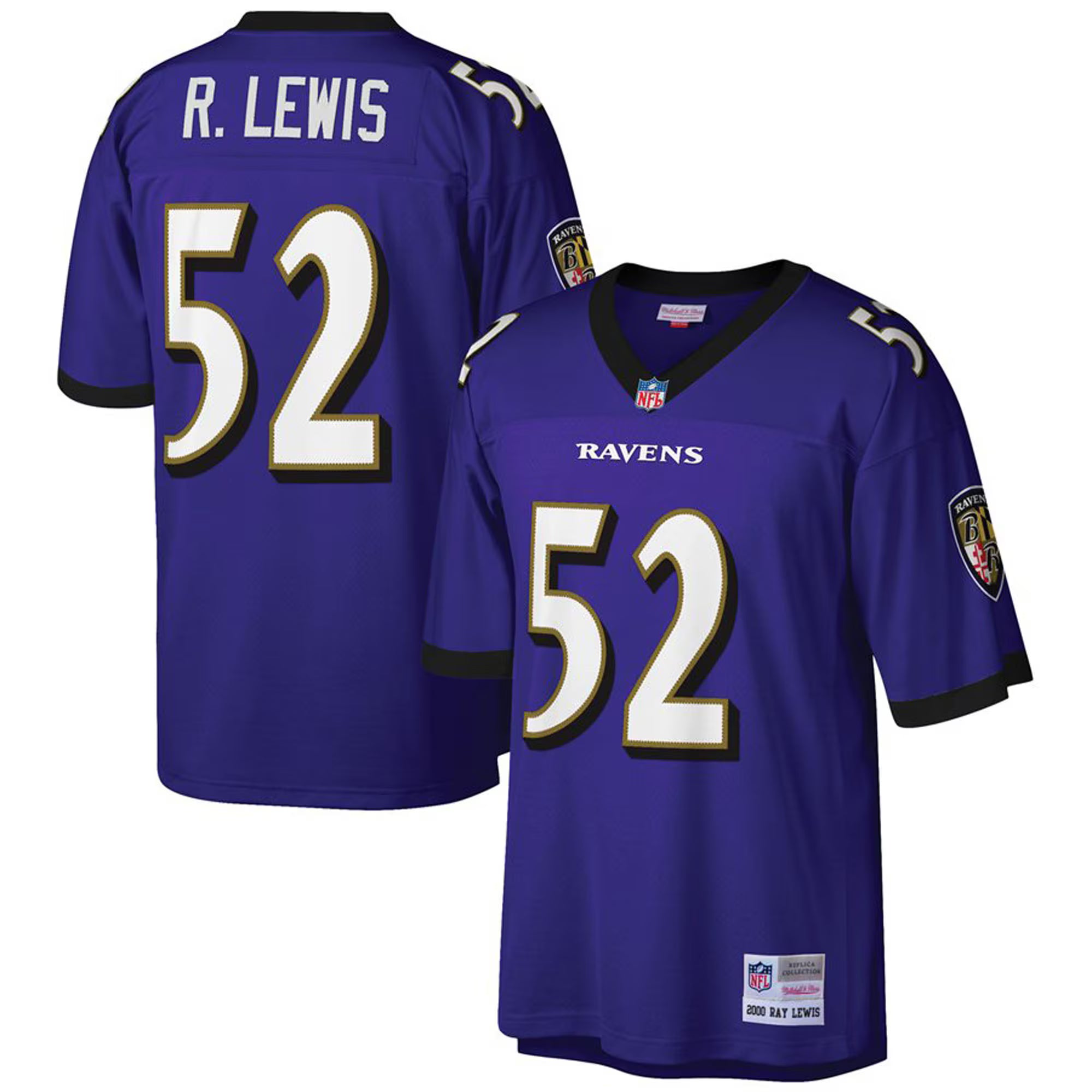 Ray Lewis Baltimore Ravens Mitchell &amp; Ness Big &amp; Tall 2000 Retired Player Replica Jersey - Purple