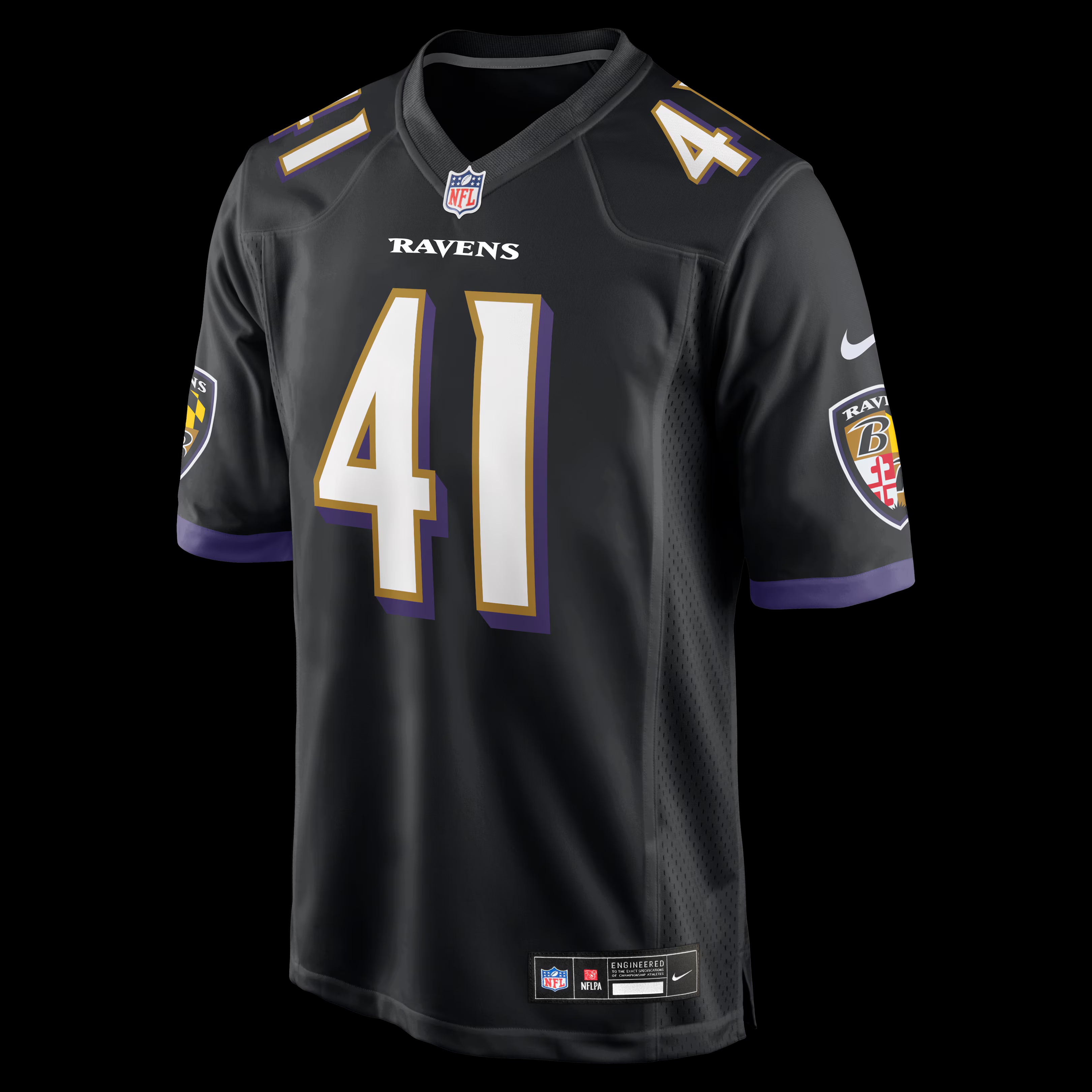 Dre'Mont Jones Baltimore Ravens Nike Alternate  Game Jersey -  Black
