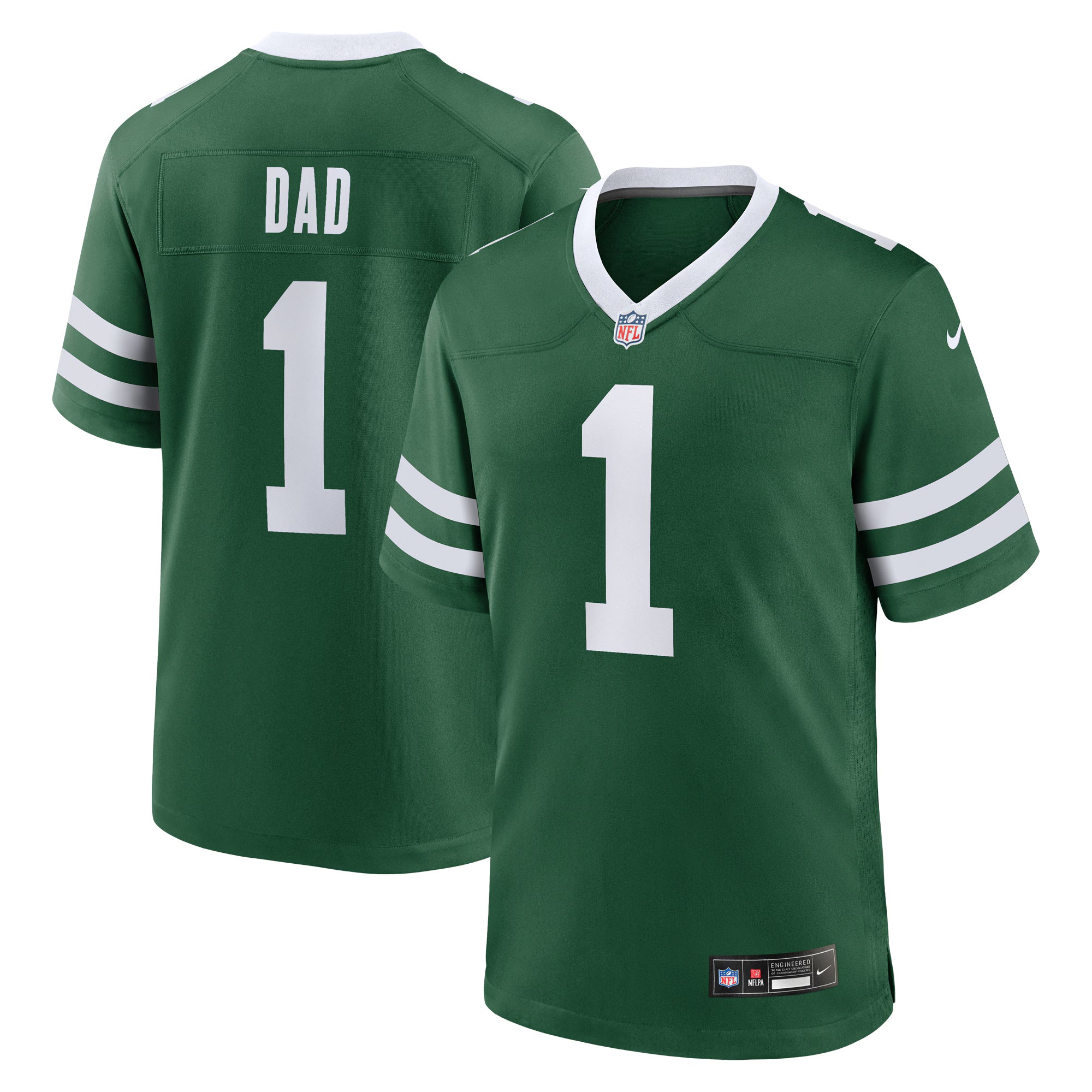 New York Jets Nike #1 Dad Game Jersey - Legacy Green