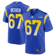 Justin Dedich Los Angeles Rams Nike Game Jersey -  Royal