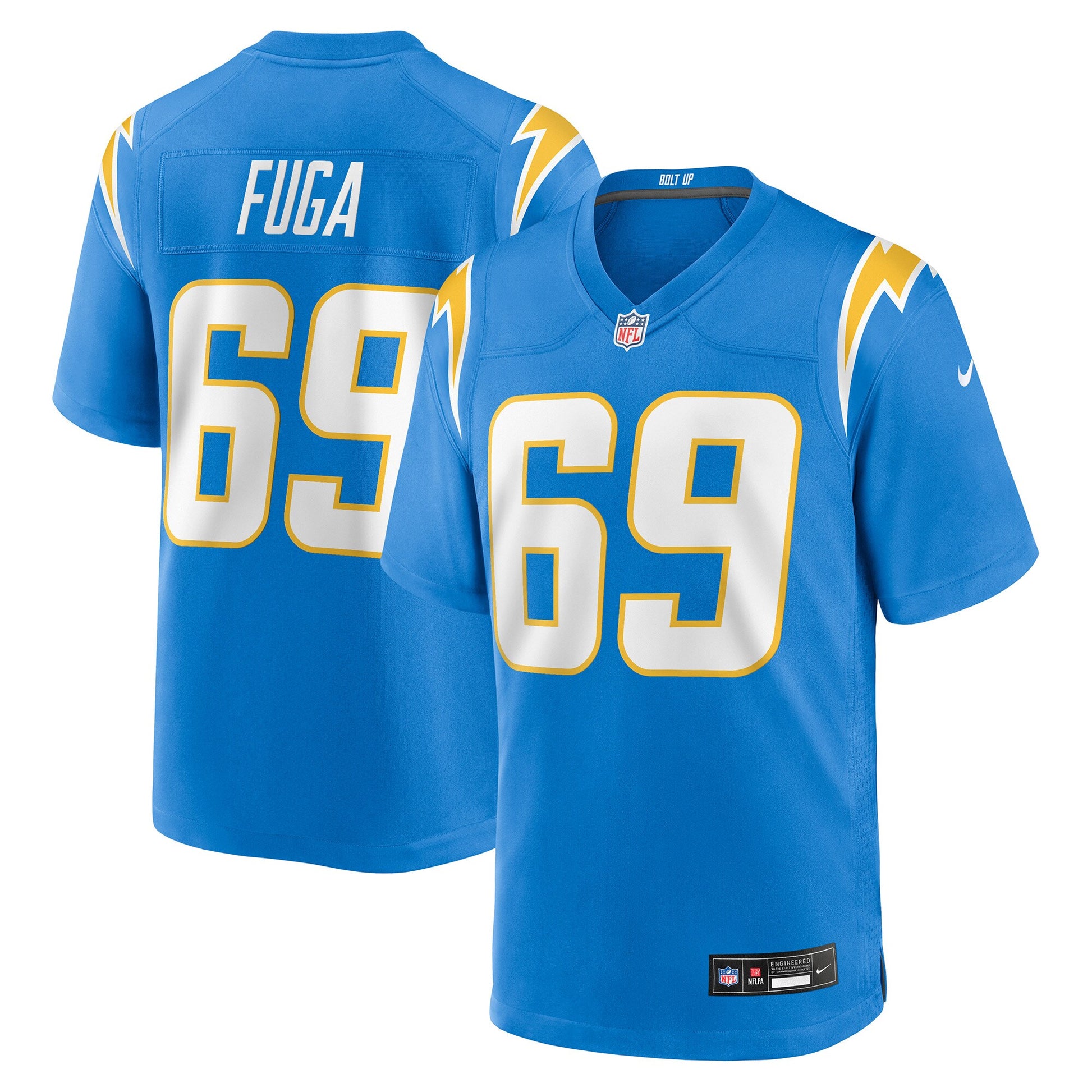 Josh Fuga Los Angeles Chargers Nike Team Game Jersey -  Powder Blue