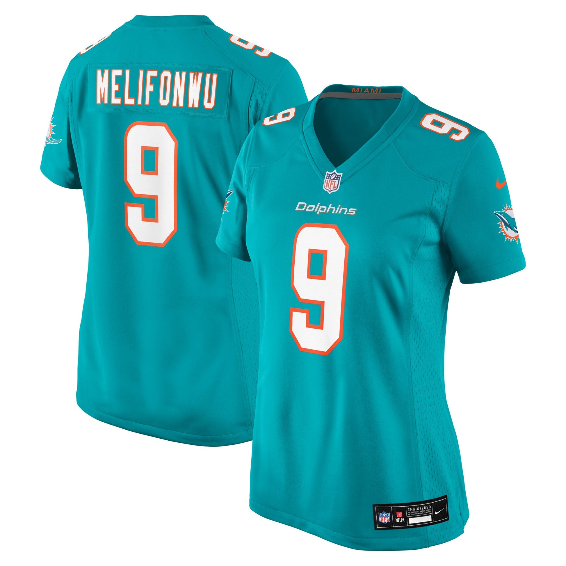 Ifeatu Melifonwu Miami Dolphins Nike Women's Team Game Jersey -  Aqua