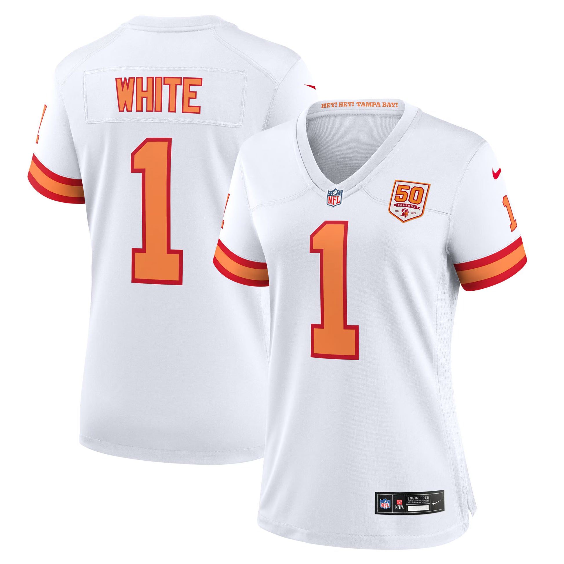 Rachaad White '76 Tampa Bay Buccaneers Nike Women's 50th Season Game Jersey - White