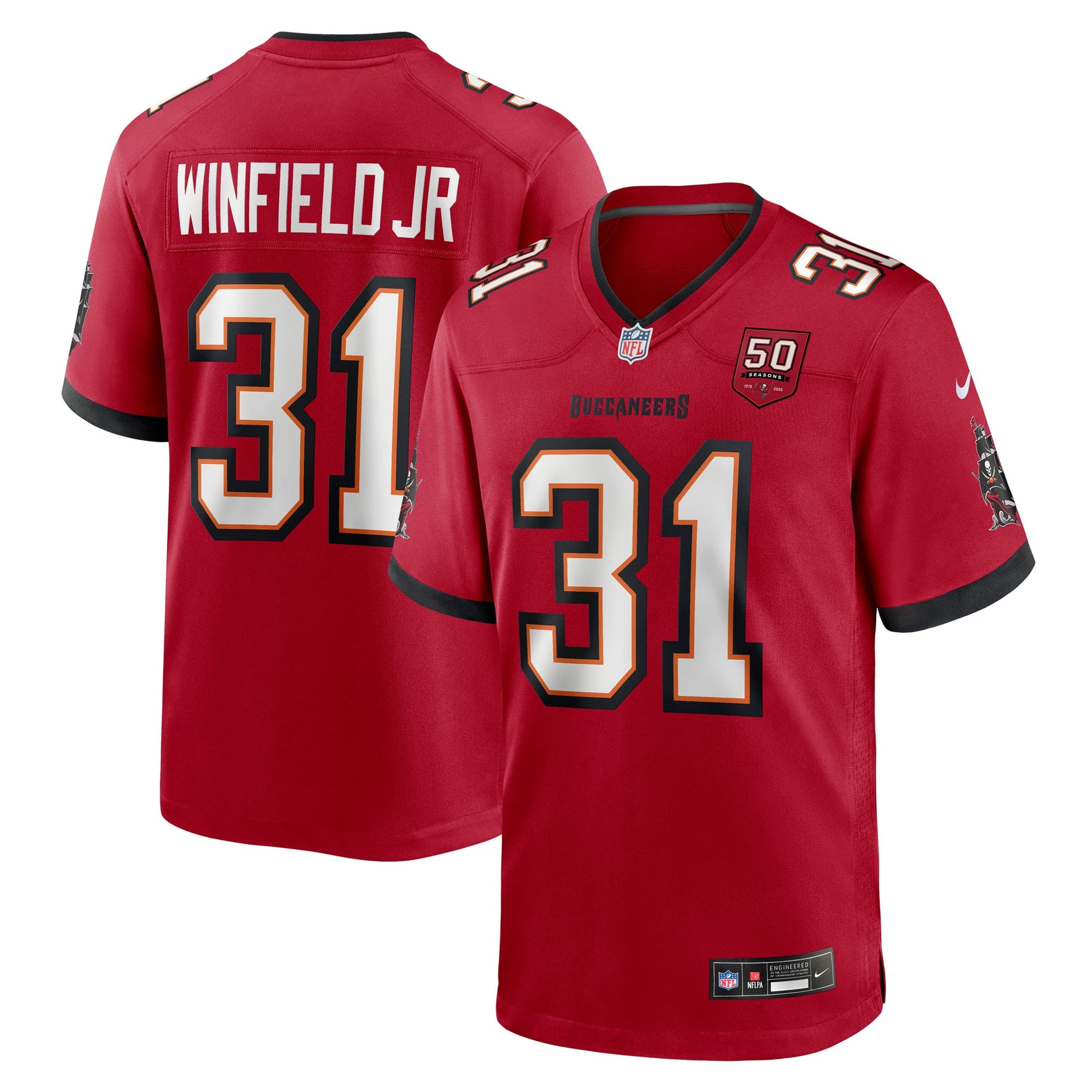 Antoine Winfield Jr. Tampa Bay Buccaneers Nike 50th Season Team Game Jersey - Red