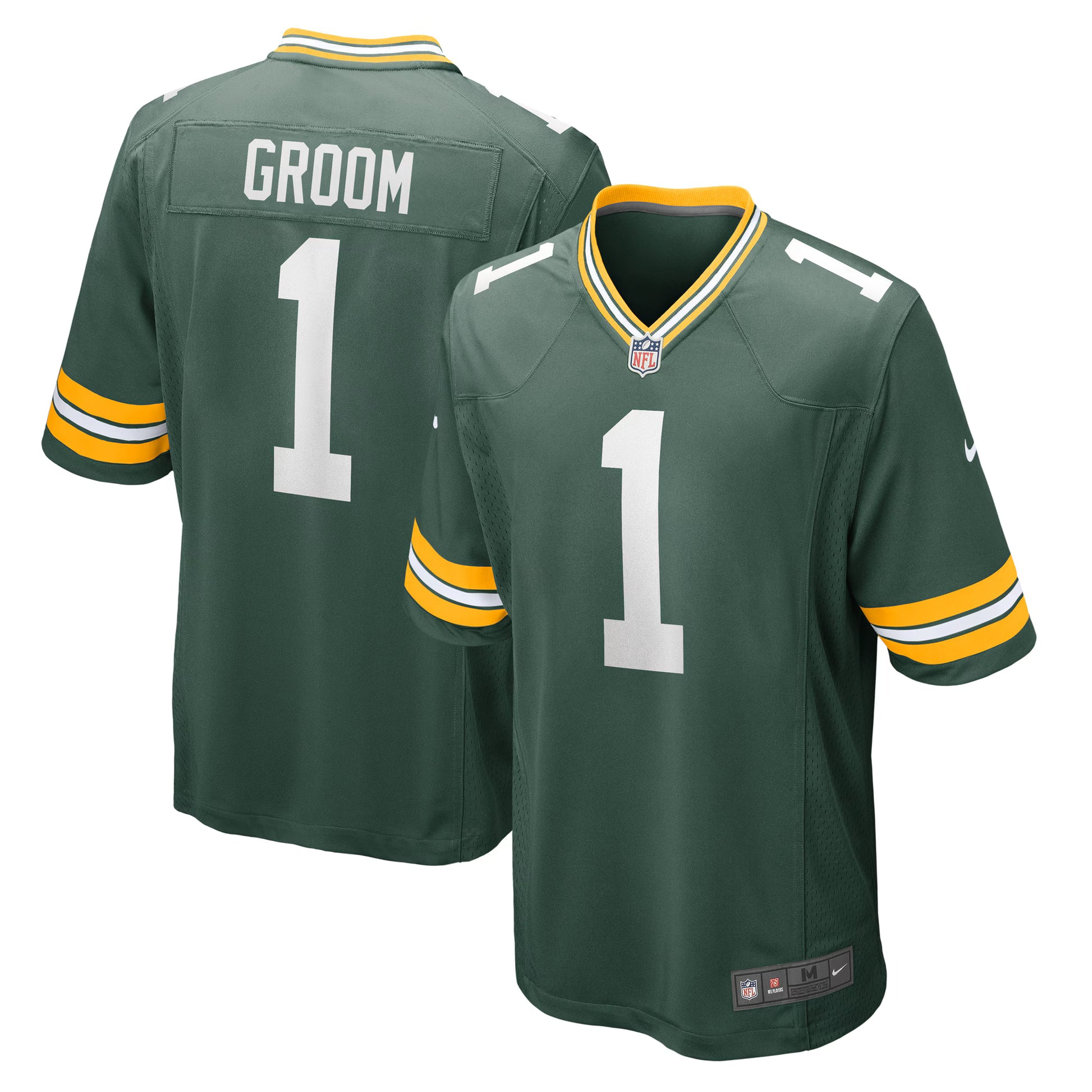 Number 1 Groom Green Bay Packers Nike Game Jersey - Green