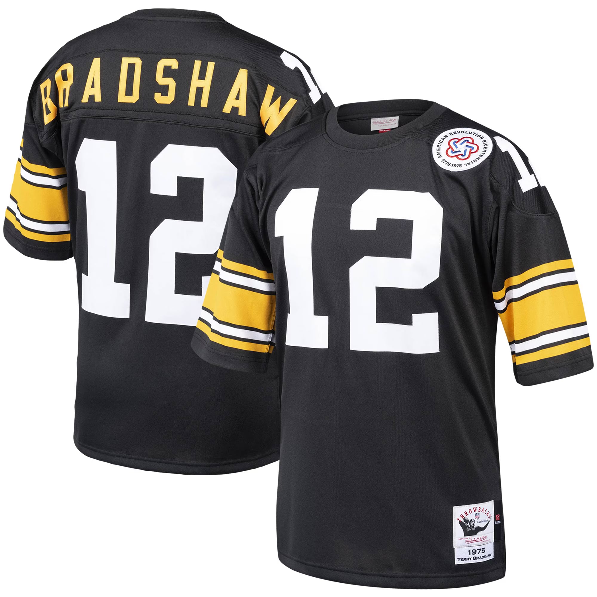 Terry Bradshaw Pittsburgh Steelers Mitchell &amp; Ness Authentic Throwback Retired Player Jersey - Black