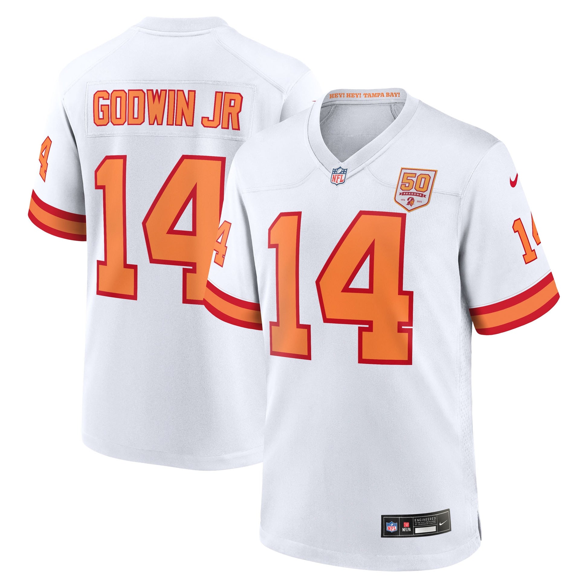 Chris Godwin Jr. '76 Tampa Bay Buccaneers Nike 50th Season Game Jersey - White