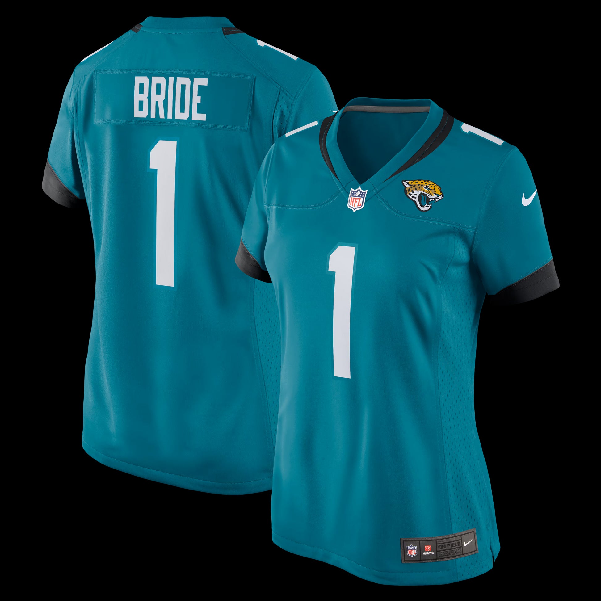 Number 1 Bride Jacksonville Jaguars Nike Women's Game Jersey - Teal