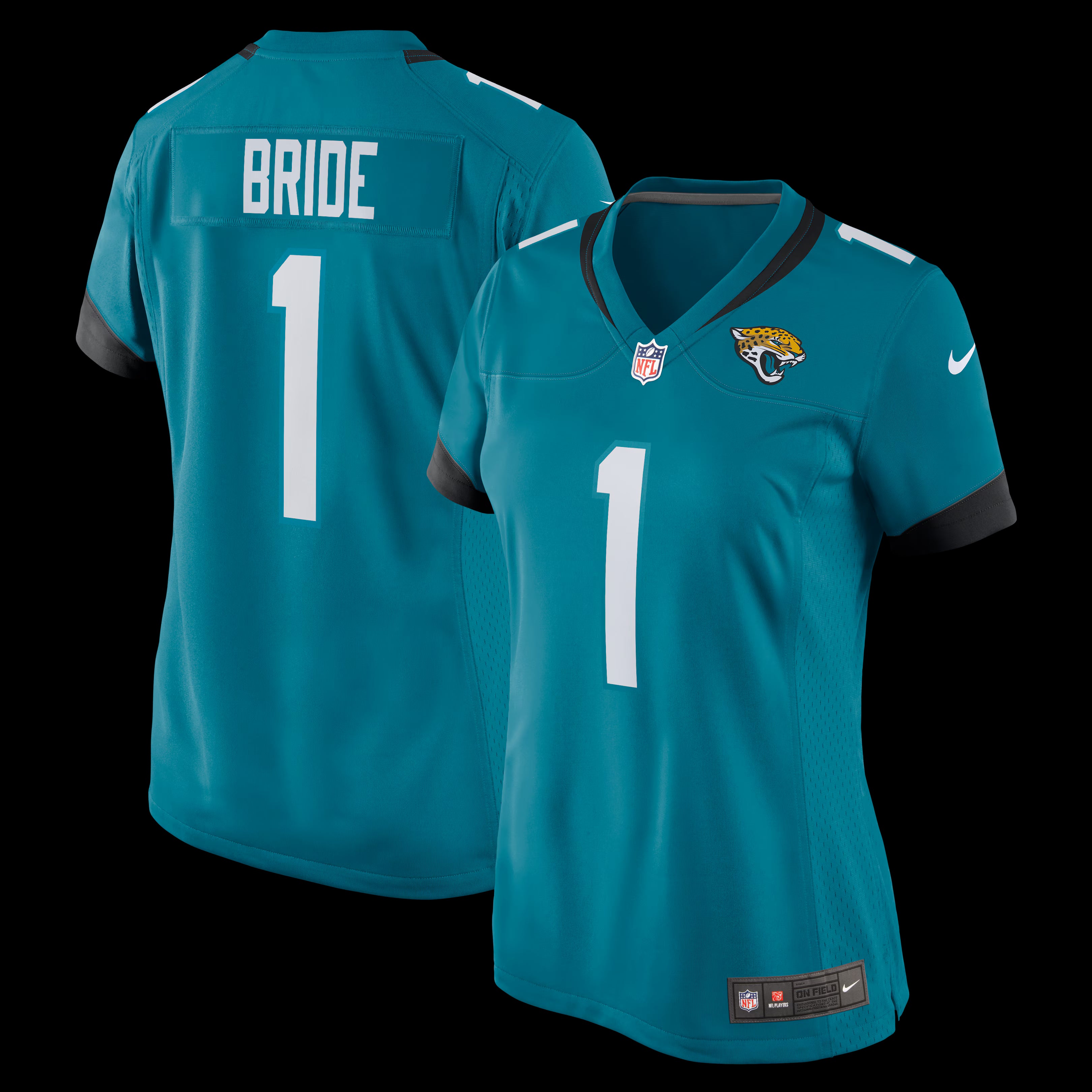 Number 1 Bride Jacksonville Jaguars Nike Women's Game Jersey - Teal