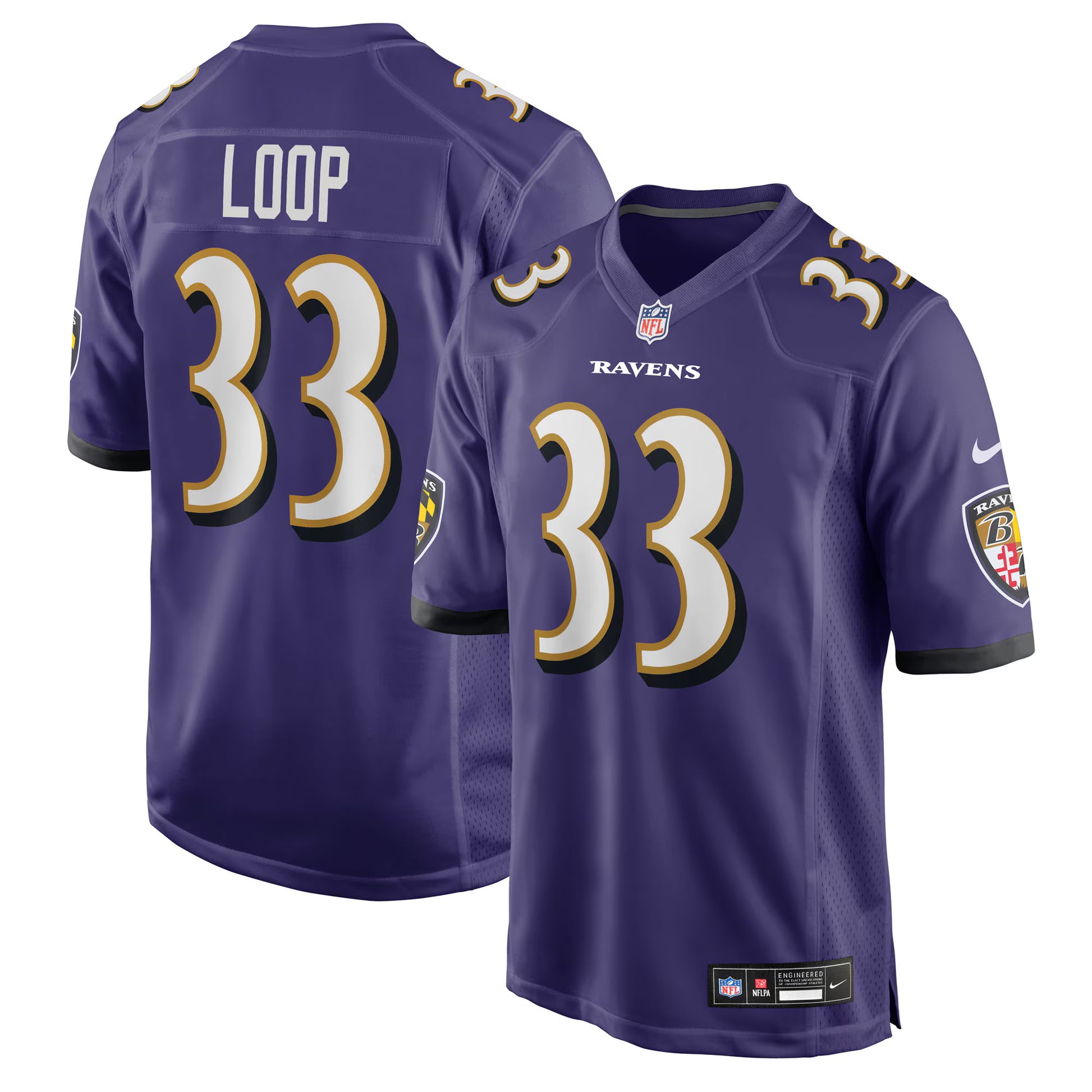 Tyler Loop Baltimore Ravens Nike Team Game Jersey -  Purple