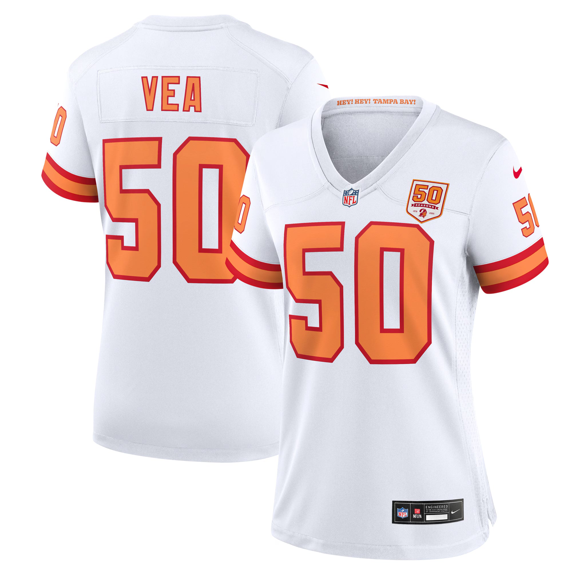 Vita Vea '76 Tampa Bay Buccaneers Nike Women's 50th Season Game Jersey - White