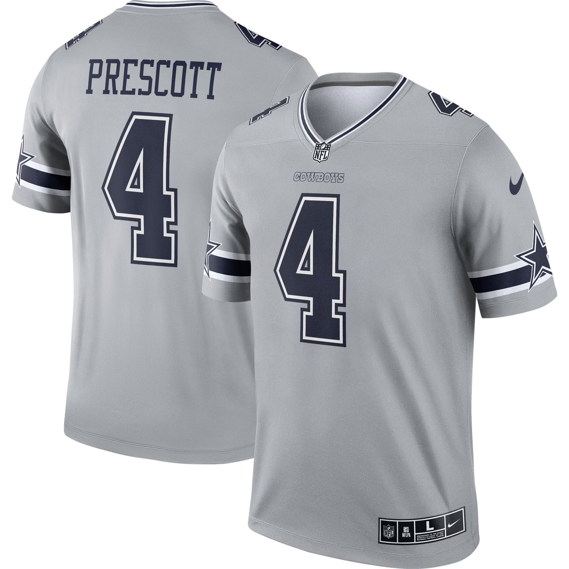 Dak Prescott Dallas Cowboys Nike Inverted Legend Player Performance Top -  Gray