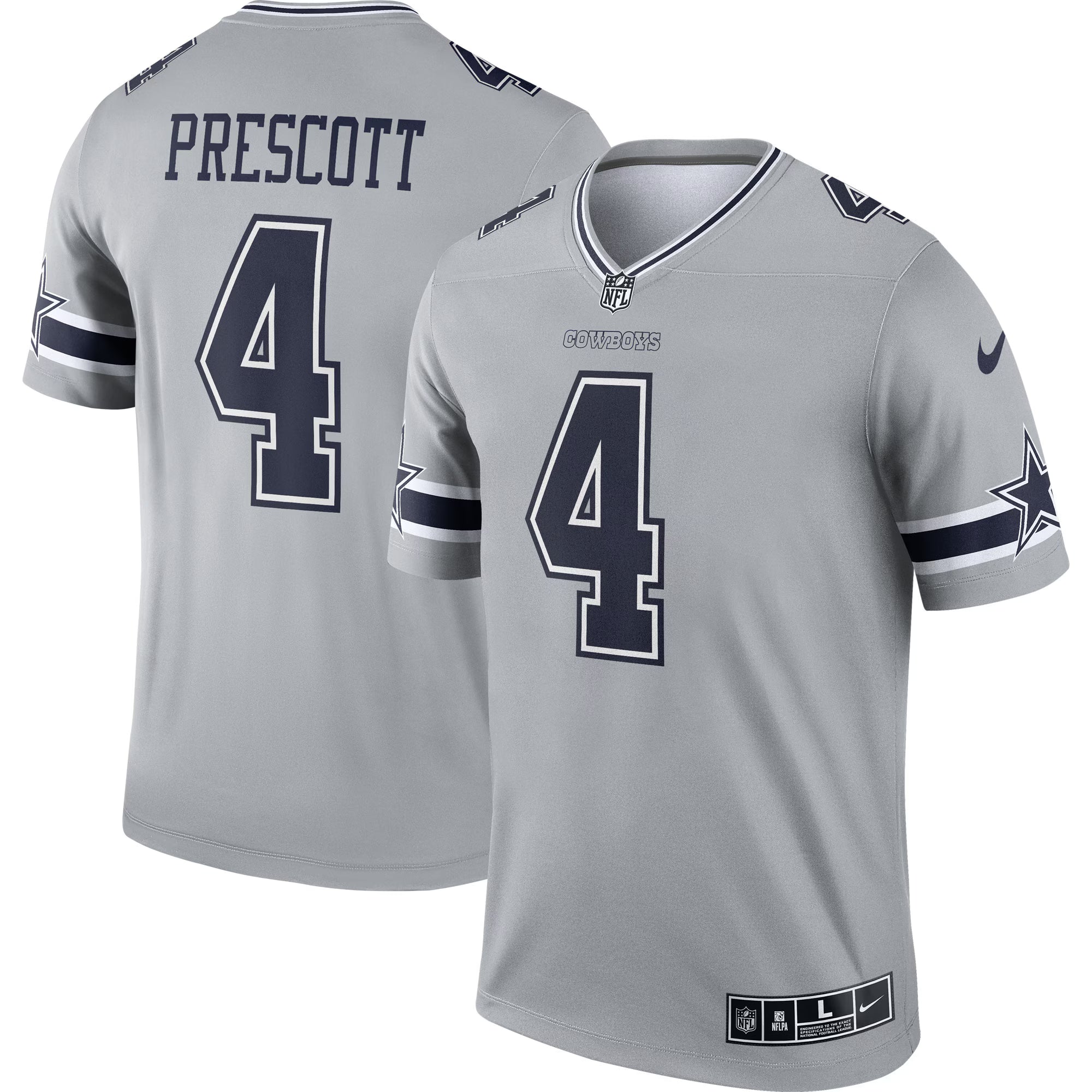 Dak Prescott Dallas Cowboys Nike Inverted Legend Player Performance Top -  Gray