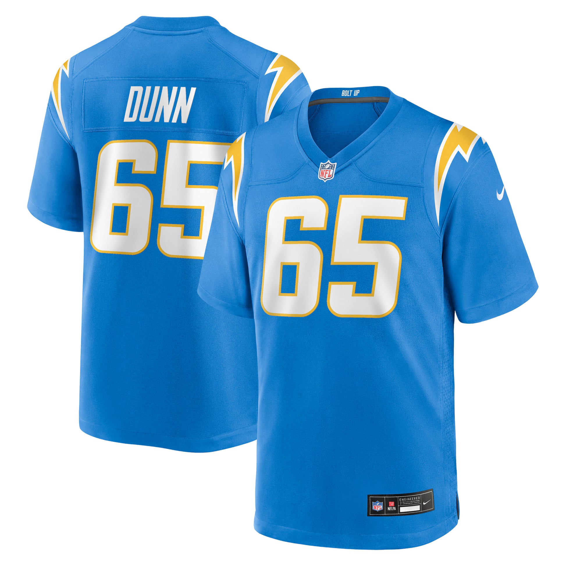 Michael Dunn Los Angeles Chargers Nike Team Game Jersey -  Powder Blue
