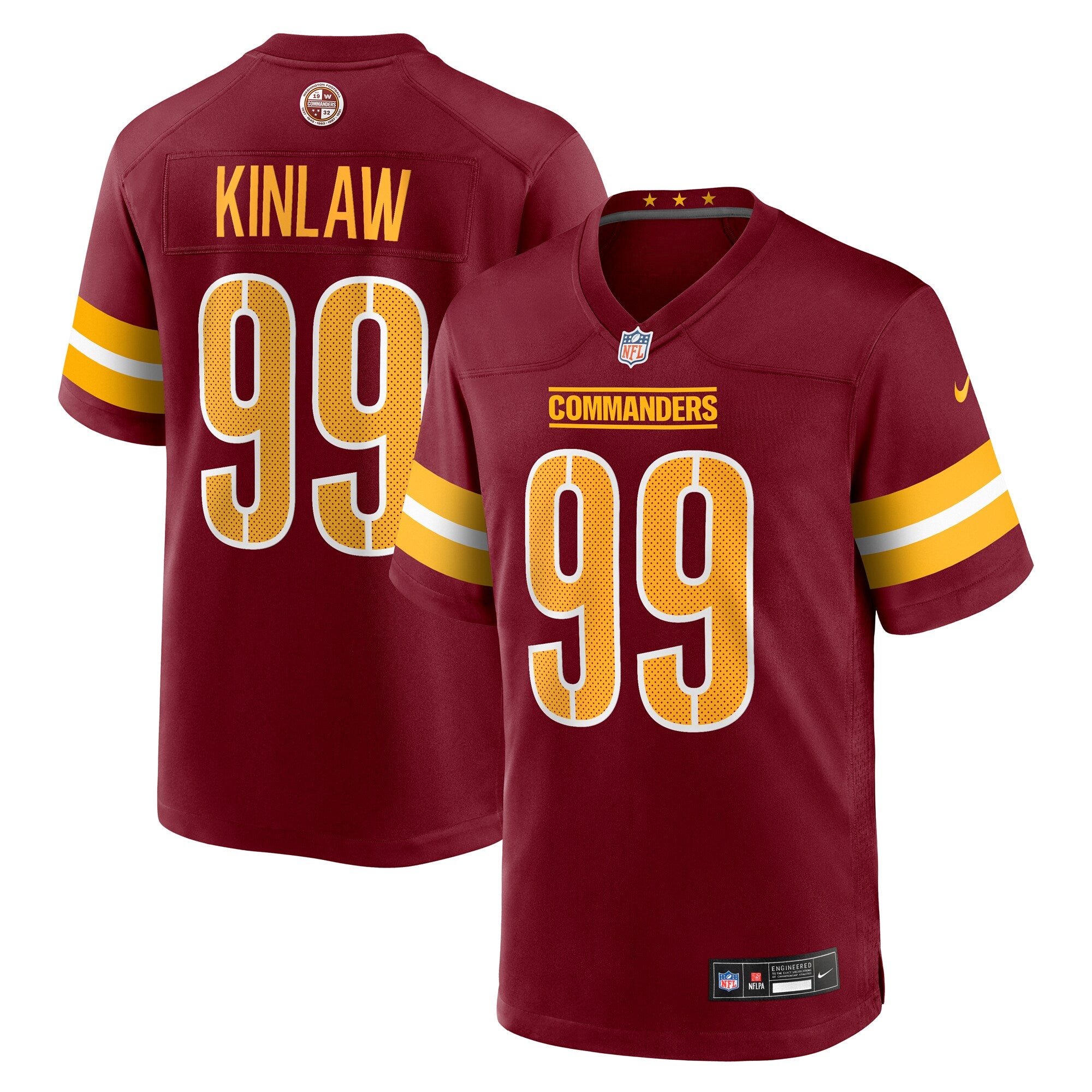 Javon Kinlaw Washington Commanders Nike Team Game Jersey -  Burgundy