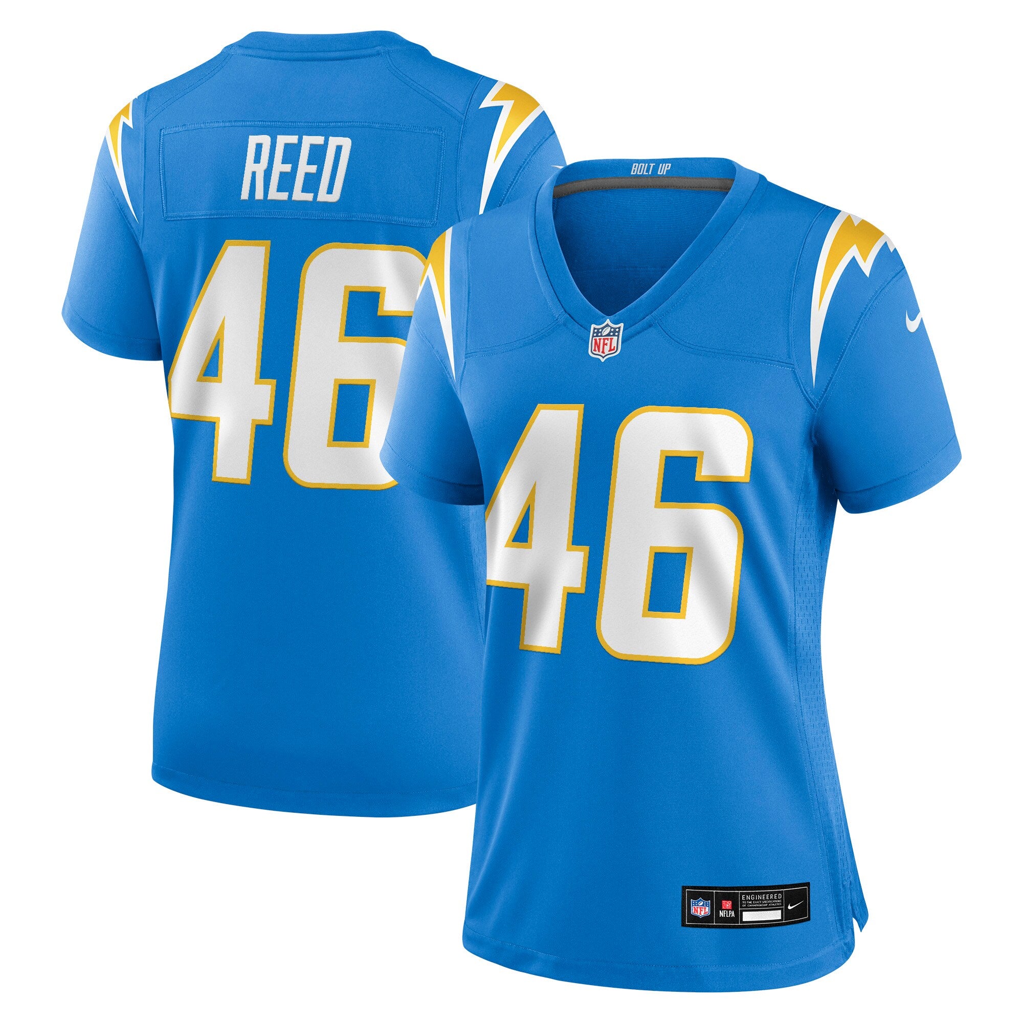 Nikko Reed Los Angeles Chargers Nike Women's Team Game Jersey -  Powder Blue